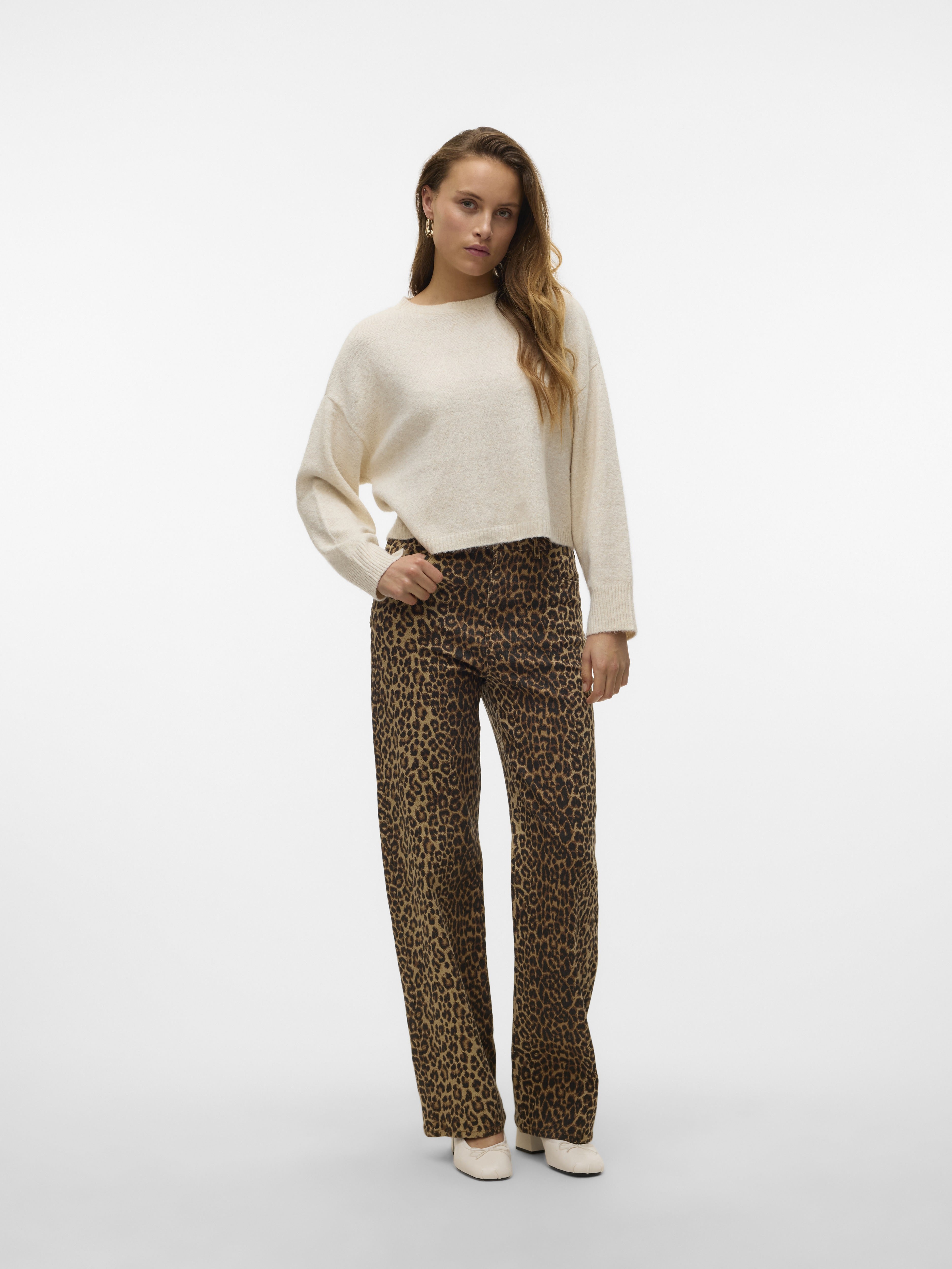 Vero Moda Damen Jeans Silver Mink/Leo