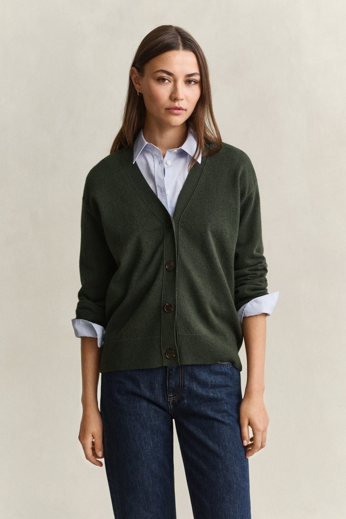 Gant Damen Strickjacken Mossy Green