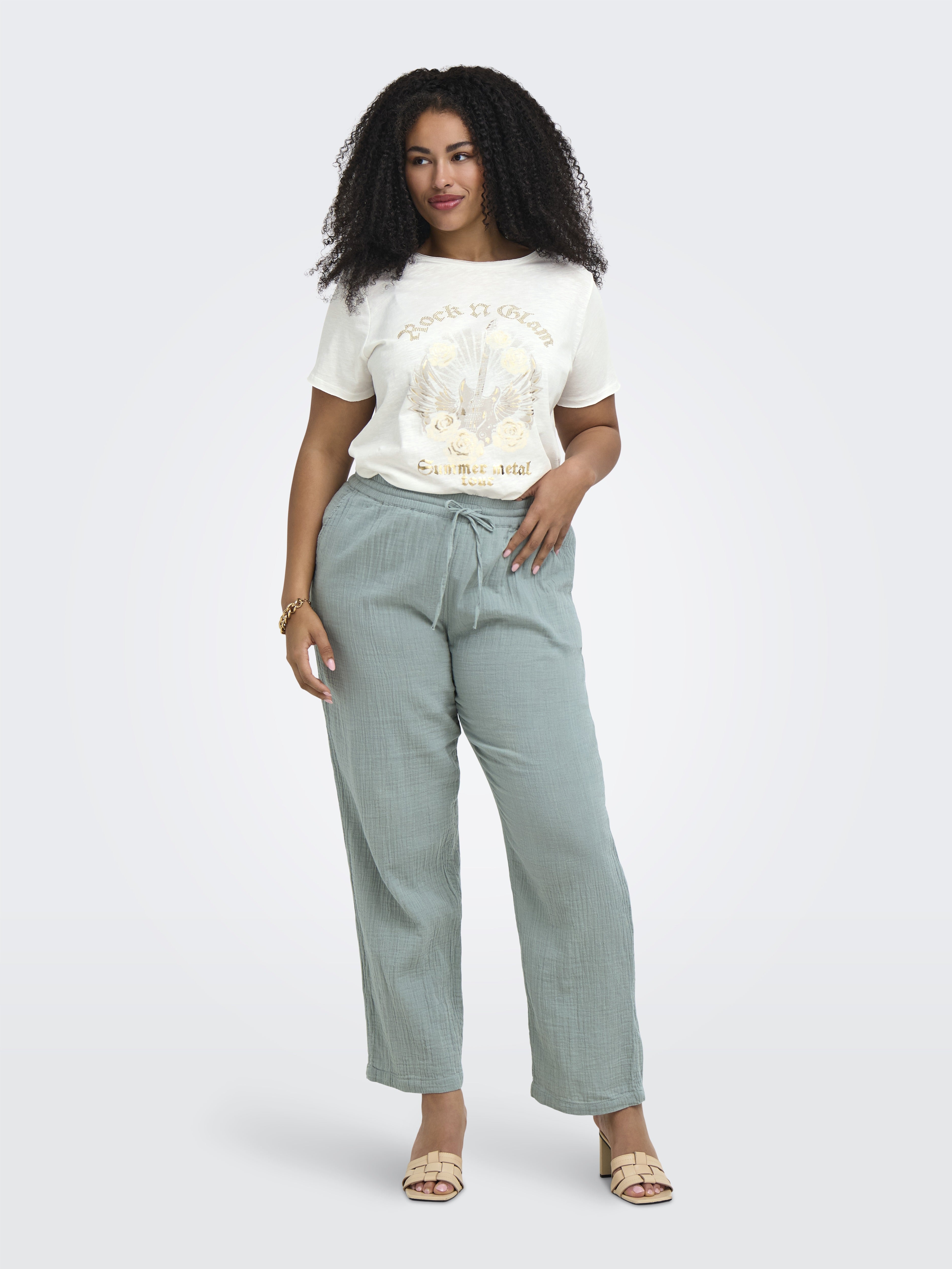 Only Caramkoma Damen T-Shirts Cloud Dancer/Ro