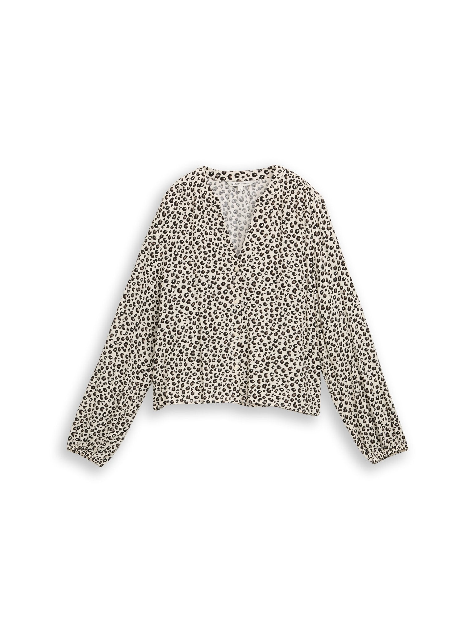 Tom Tailor denim Damen Blusen kurz Beige Brown Leo