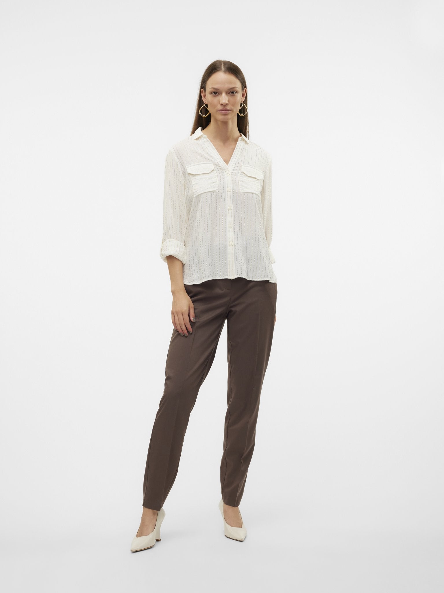 Vero Moda Damen Blusen Snow White/Gold