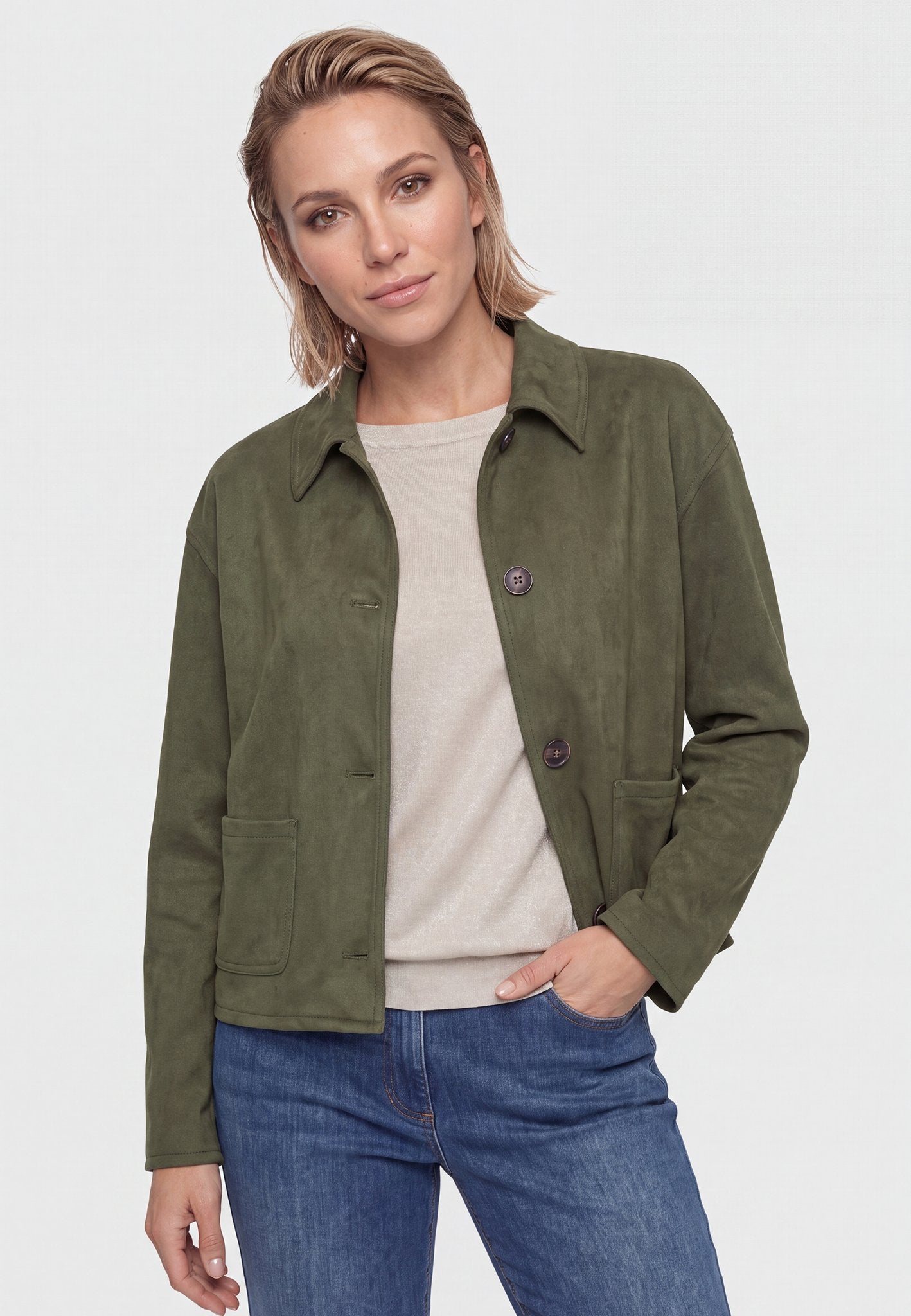Olsen Damen Jacken Olive Gre