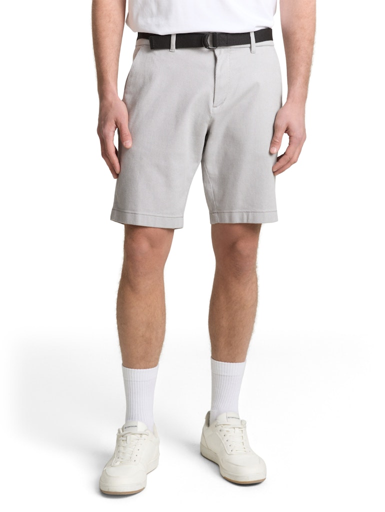 Tom Tailor denim Herren Shorts Grey White Twil