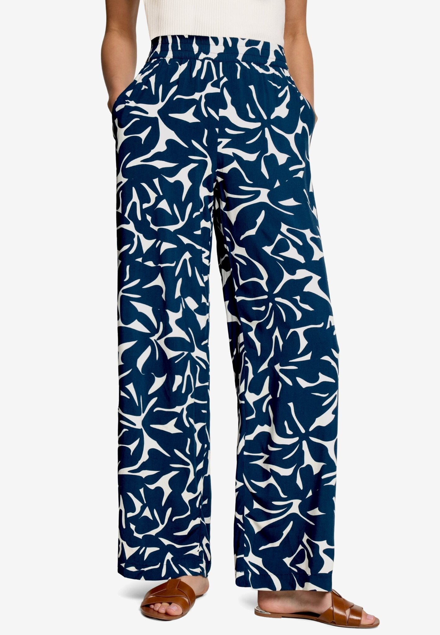 Zero Damen Hosen Blue/Cream