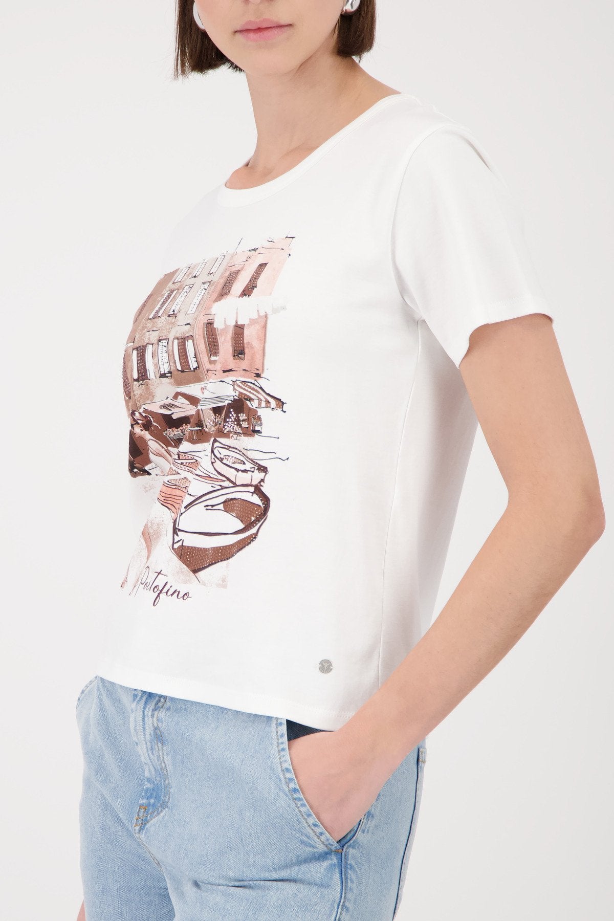 Monari Damen T-Shirts Cream