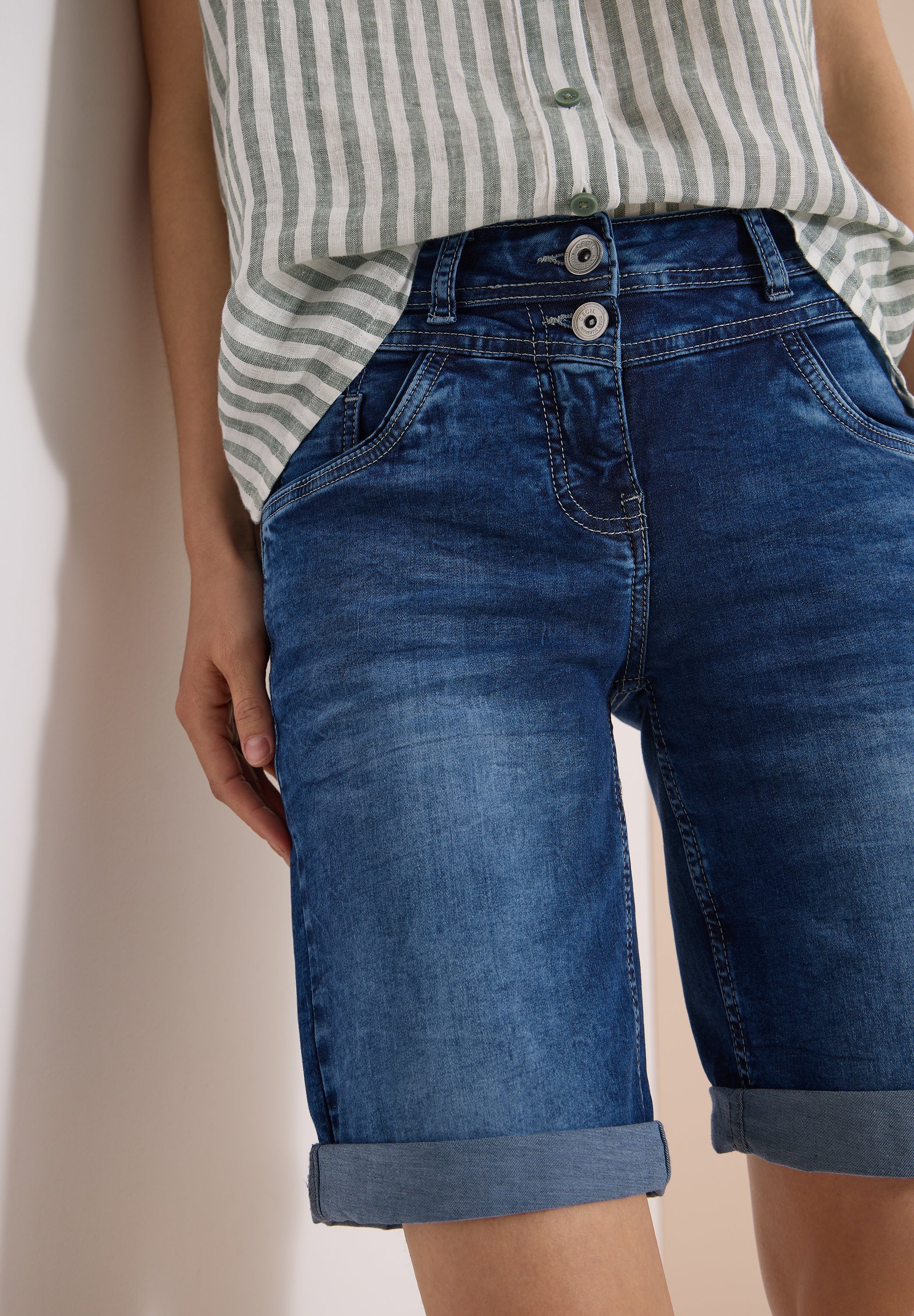 Cecil Damen Hosen Mid Blue