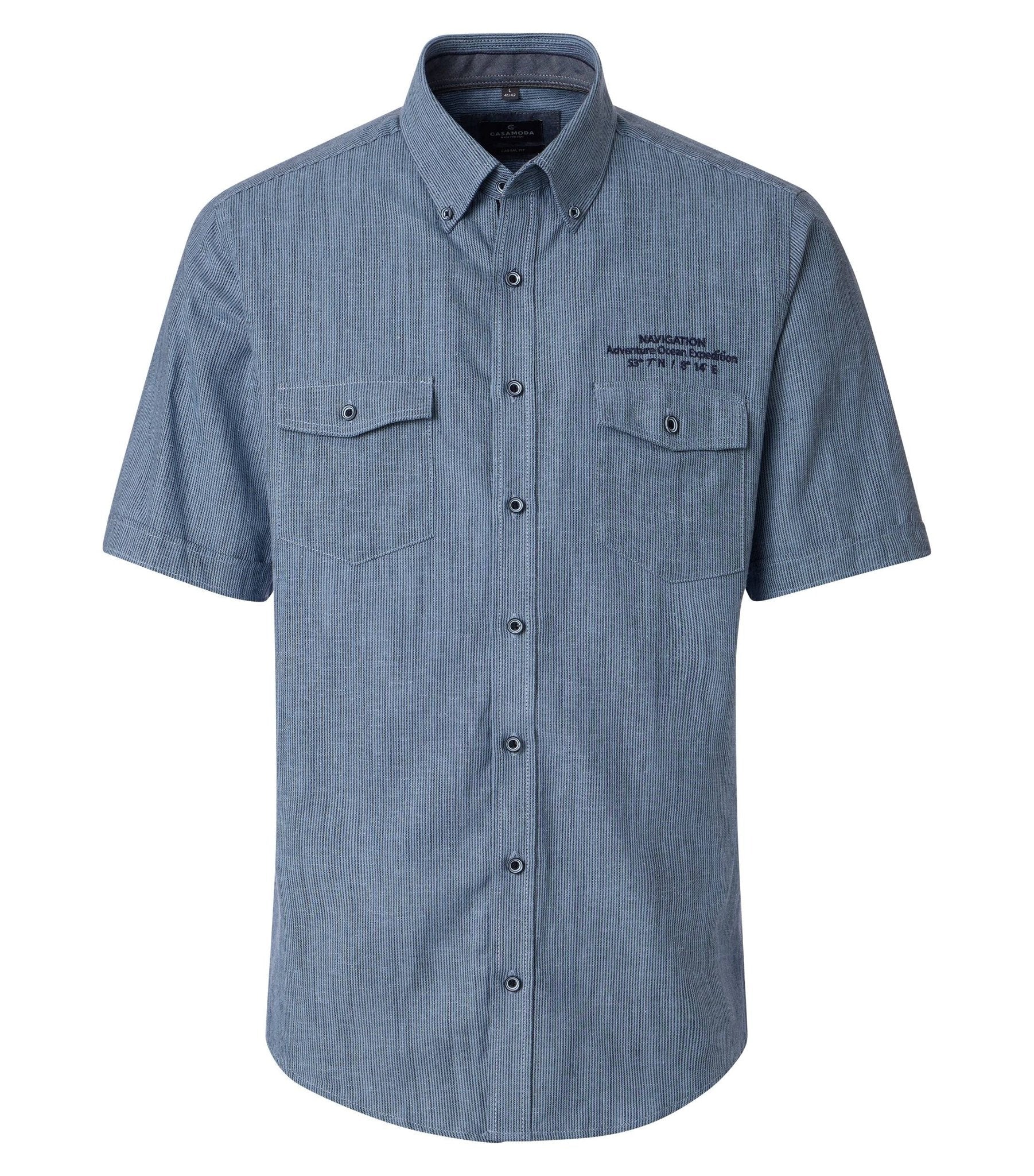 Casa Moda Herren Hemden kurz Blau