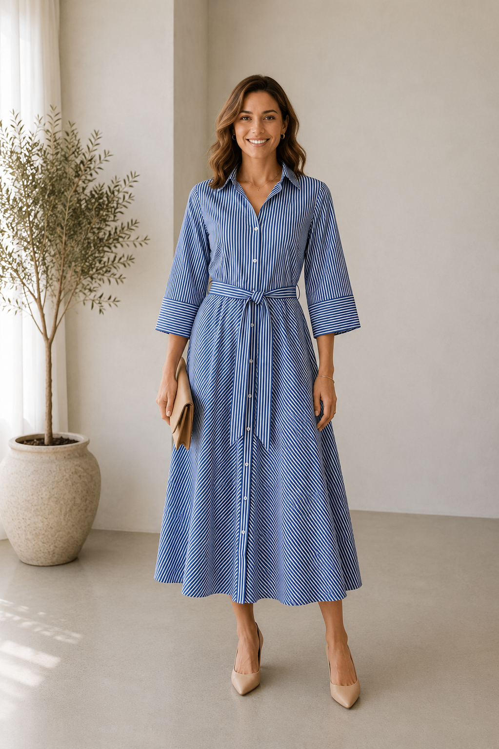 Zero Damen Kleider Dark Blue/White