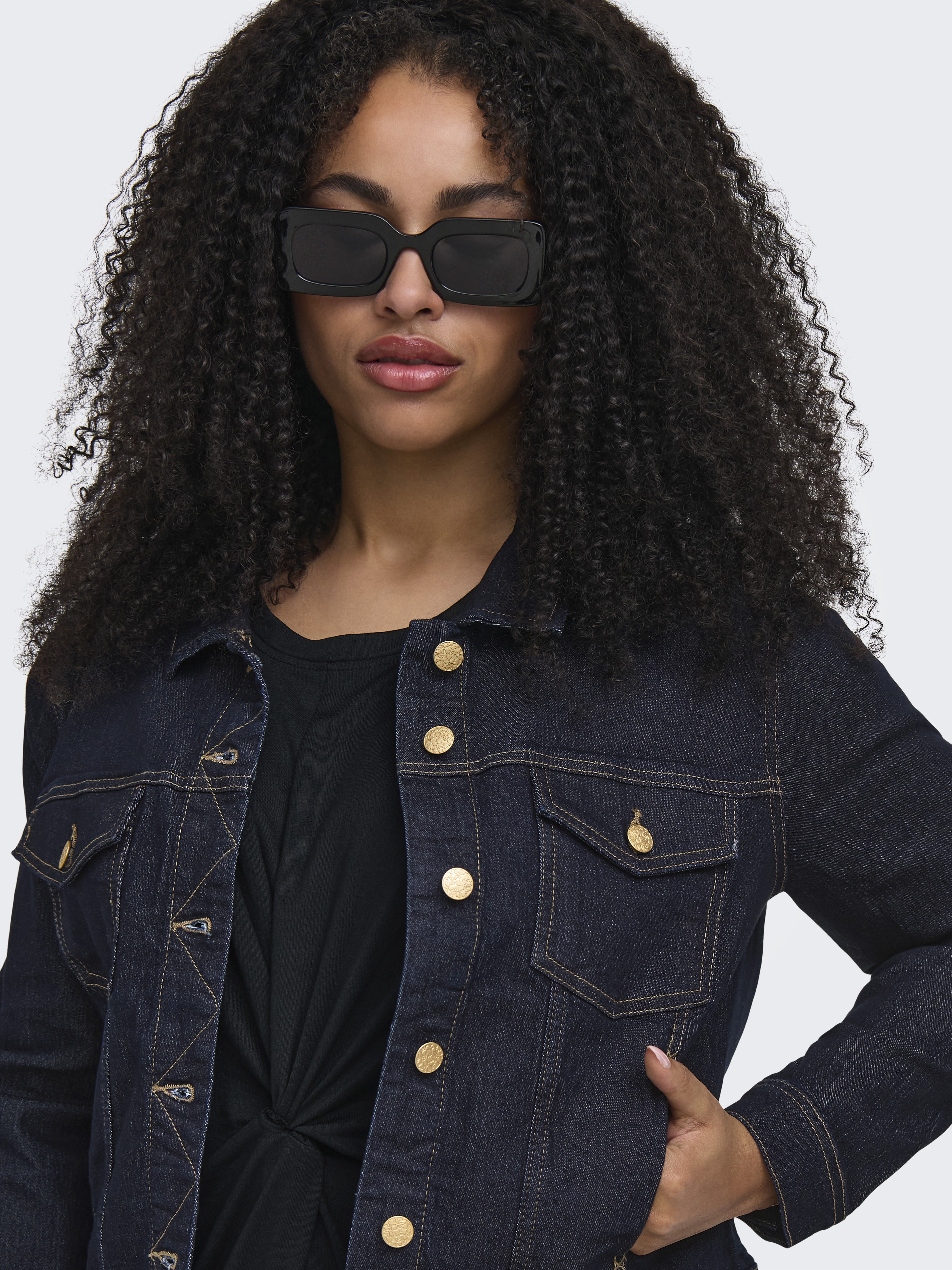 Only Caramkoma Damen Jacken Dark Blue Denim