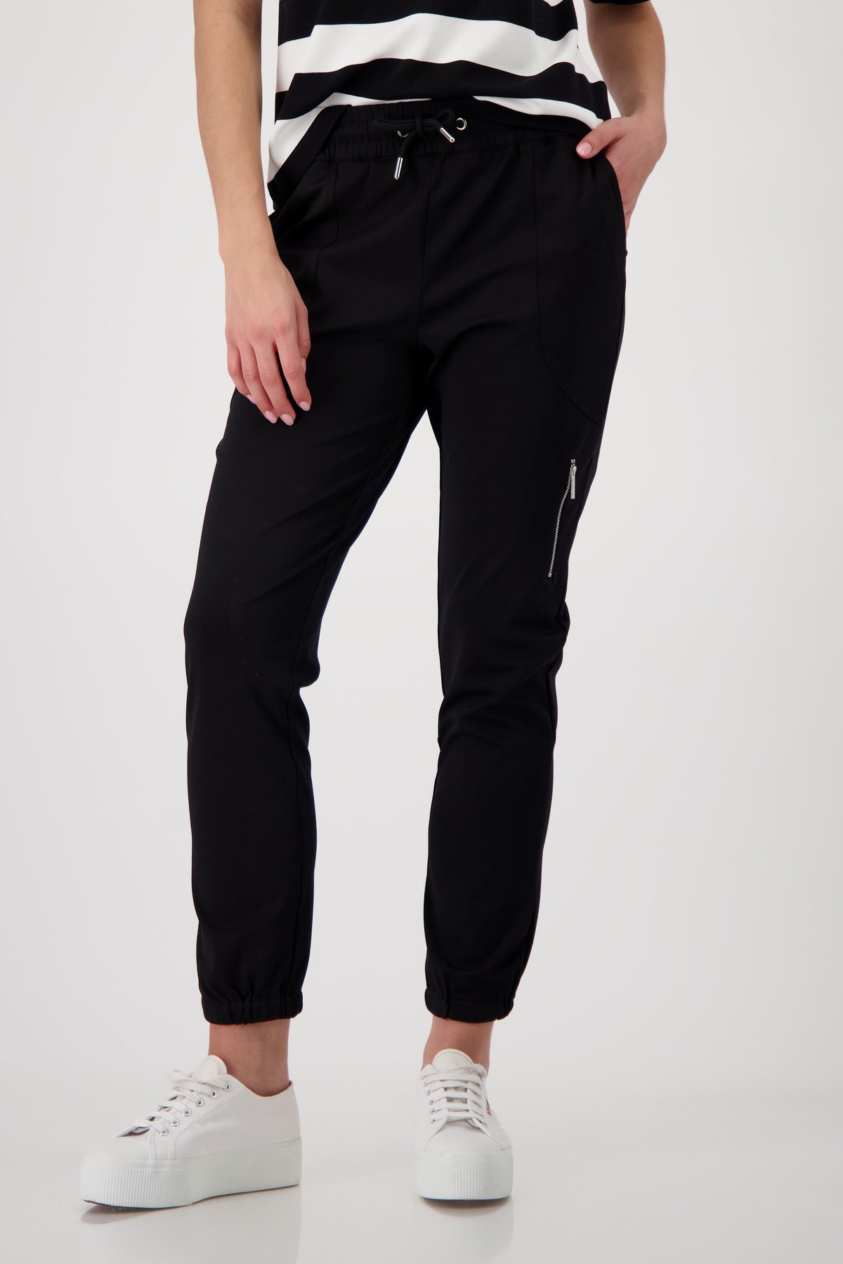 Monari Damen Hosen Schwarz