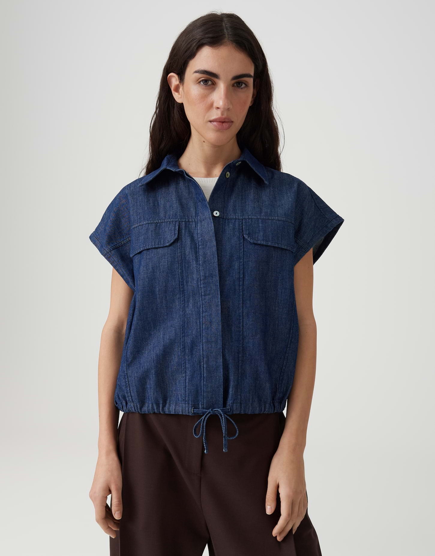 Opus Damen Blusen Mid Oxford Blue