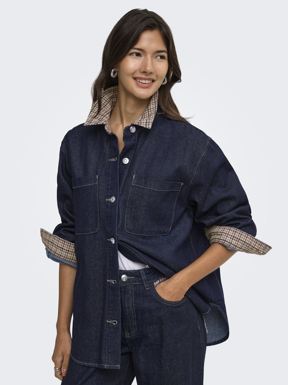 only Damen Blusen Dark Blue Denim