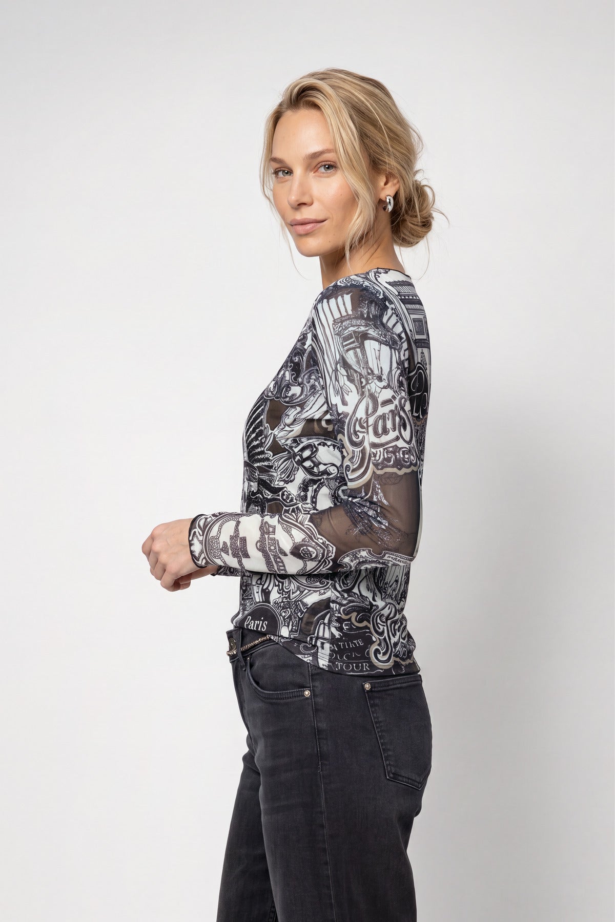 Monari Damen T-Shirts Schwarz Gem