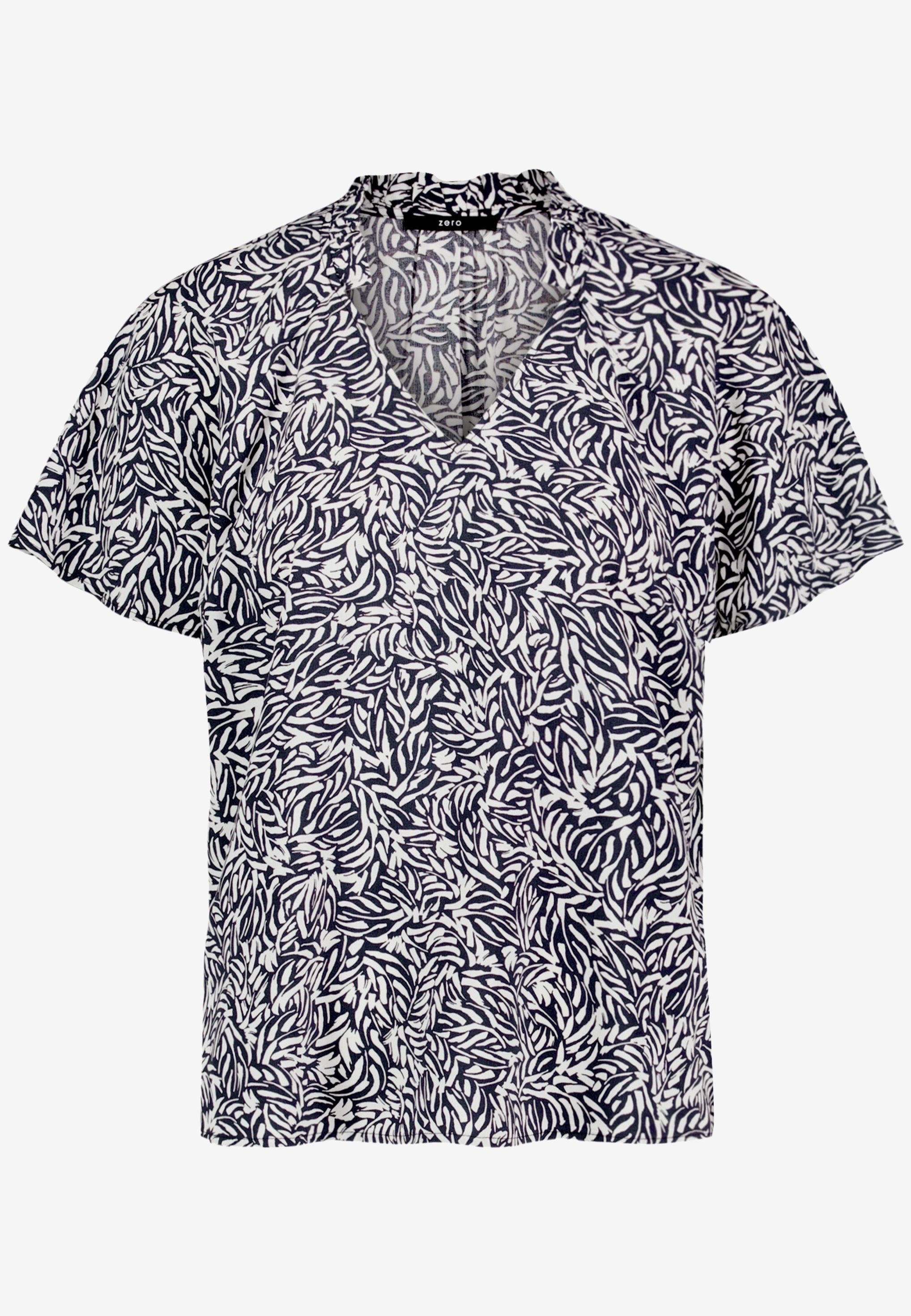 Zero Damen Blusen Dark Blue/Cream