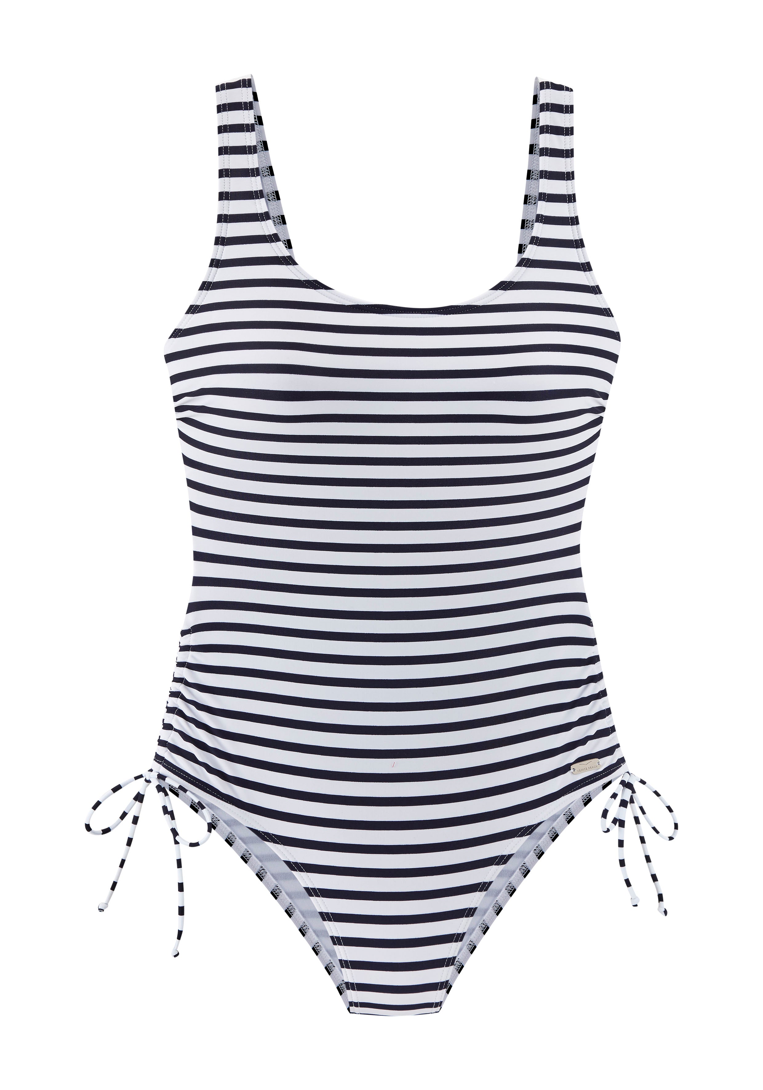 Lascana Badeanzug Navy-White S