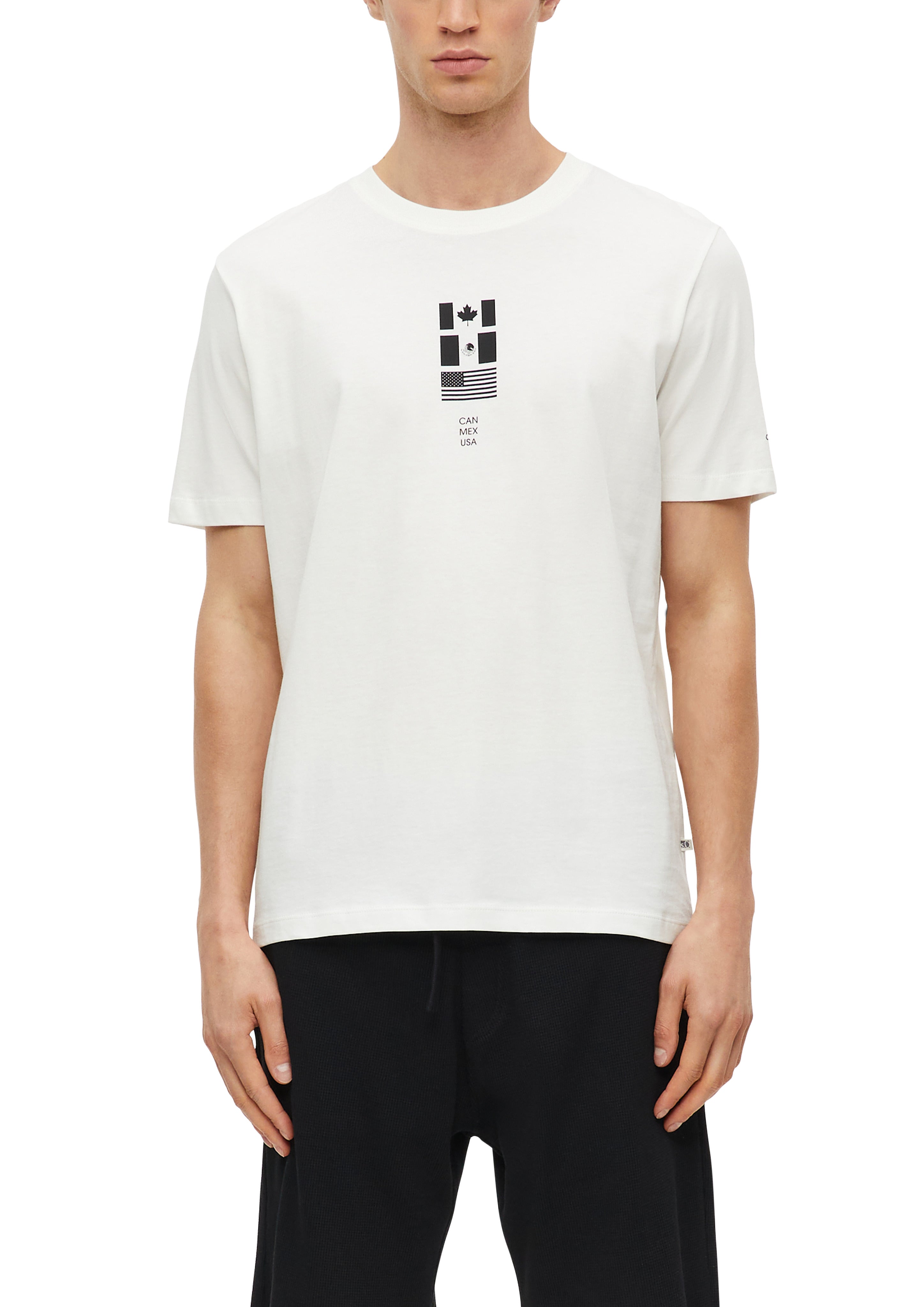 S. Oliver red Herren T-Shirts kurz White