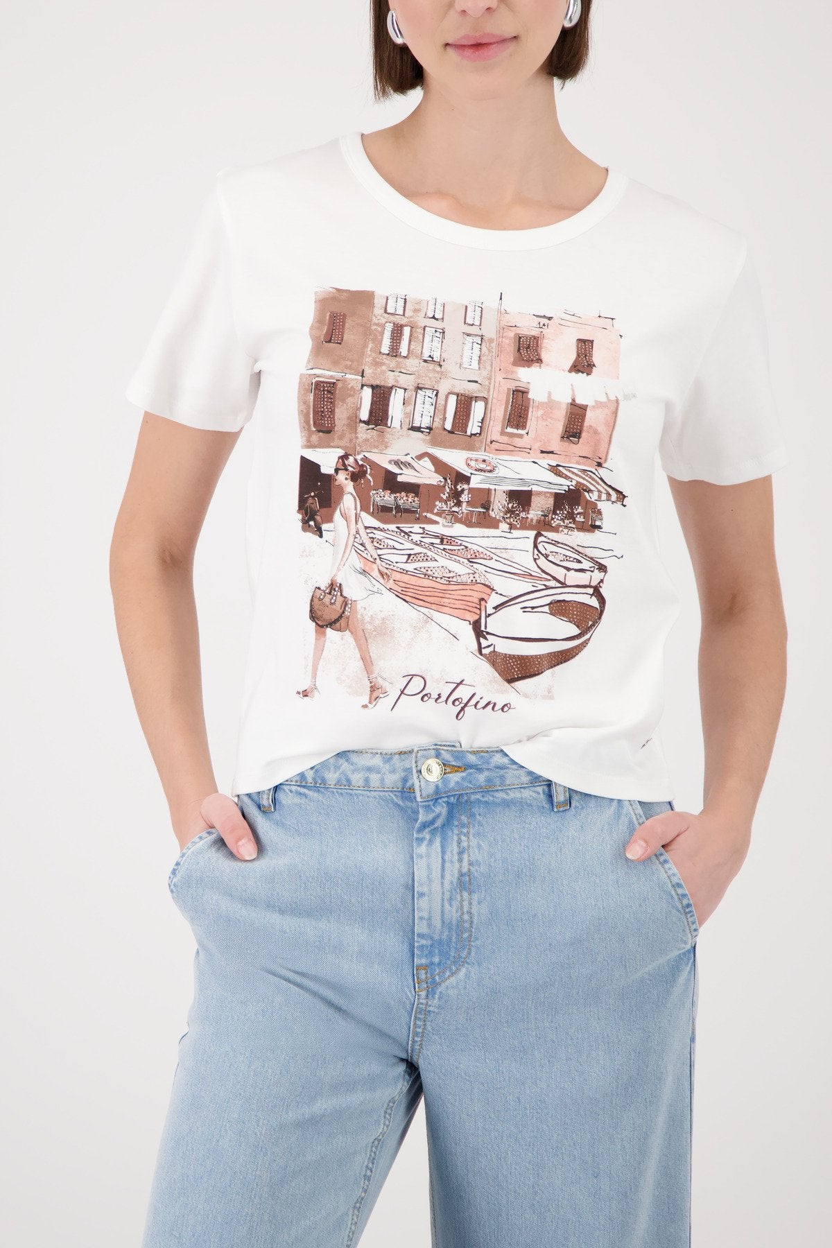 Monari Damen T-Shirts Cream