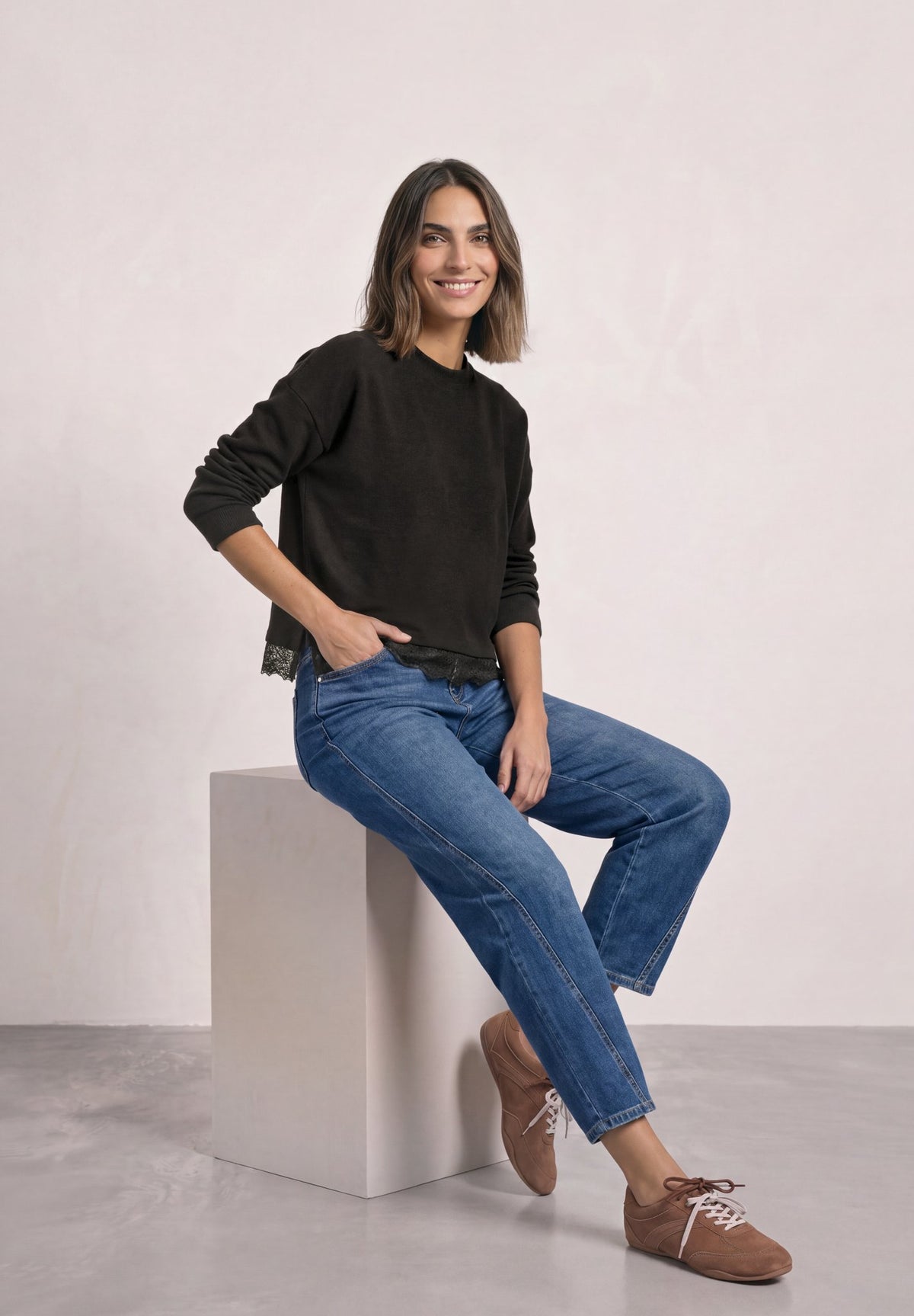 Street One Damen T-Shirts Black Cof