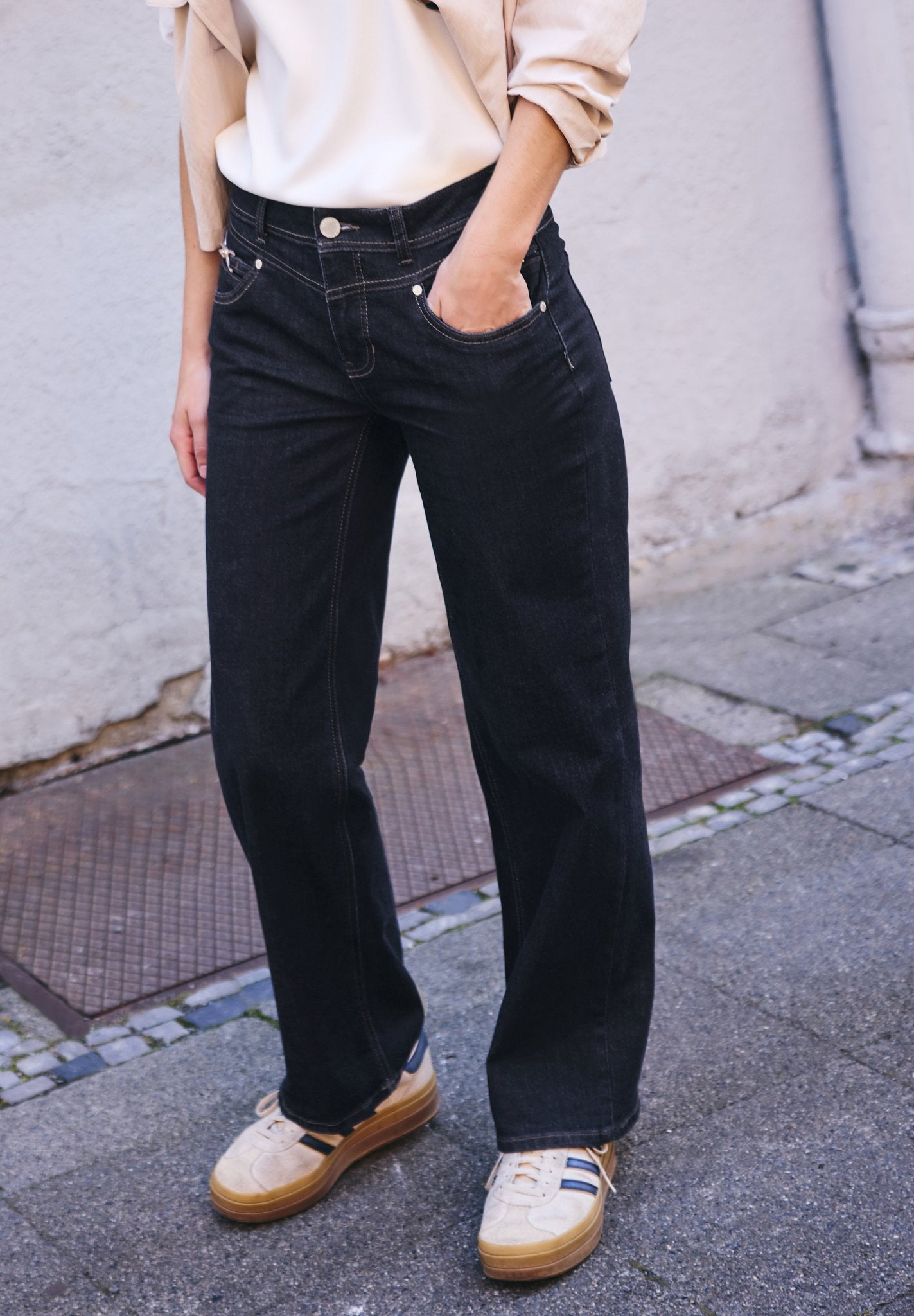 Street One Studio Damen Hosen Rinsed Wa