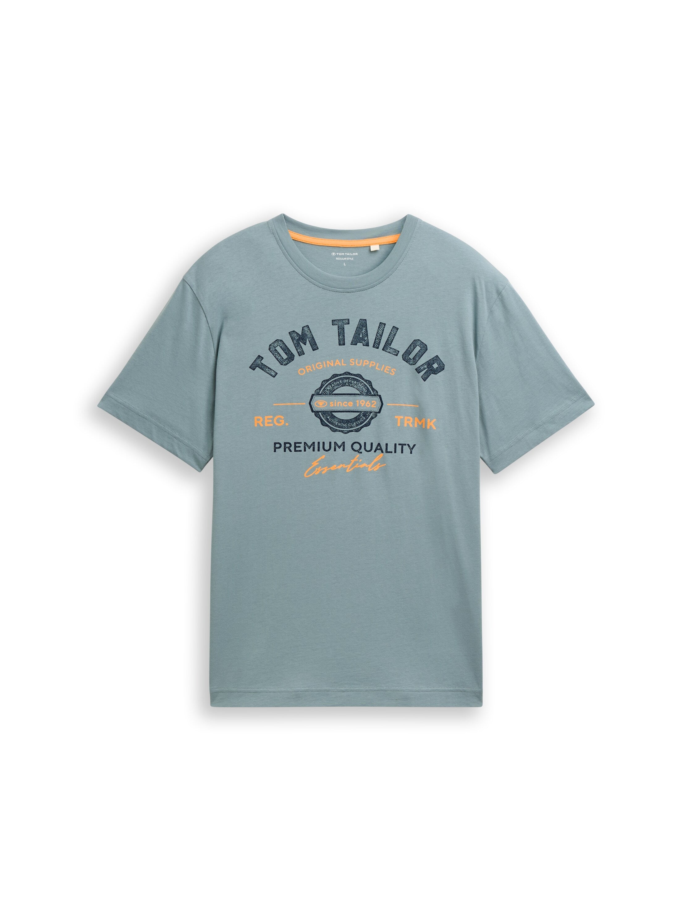 Tom Tailor Herren T-Shirts kurz Grey Mint