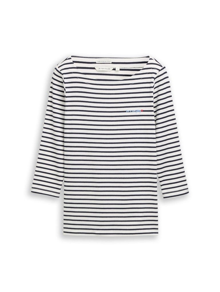 Tom Tailor Damen Tops Offwhite Navy B