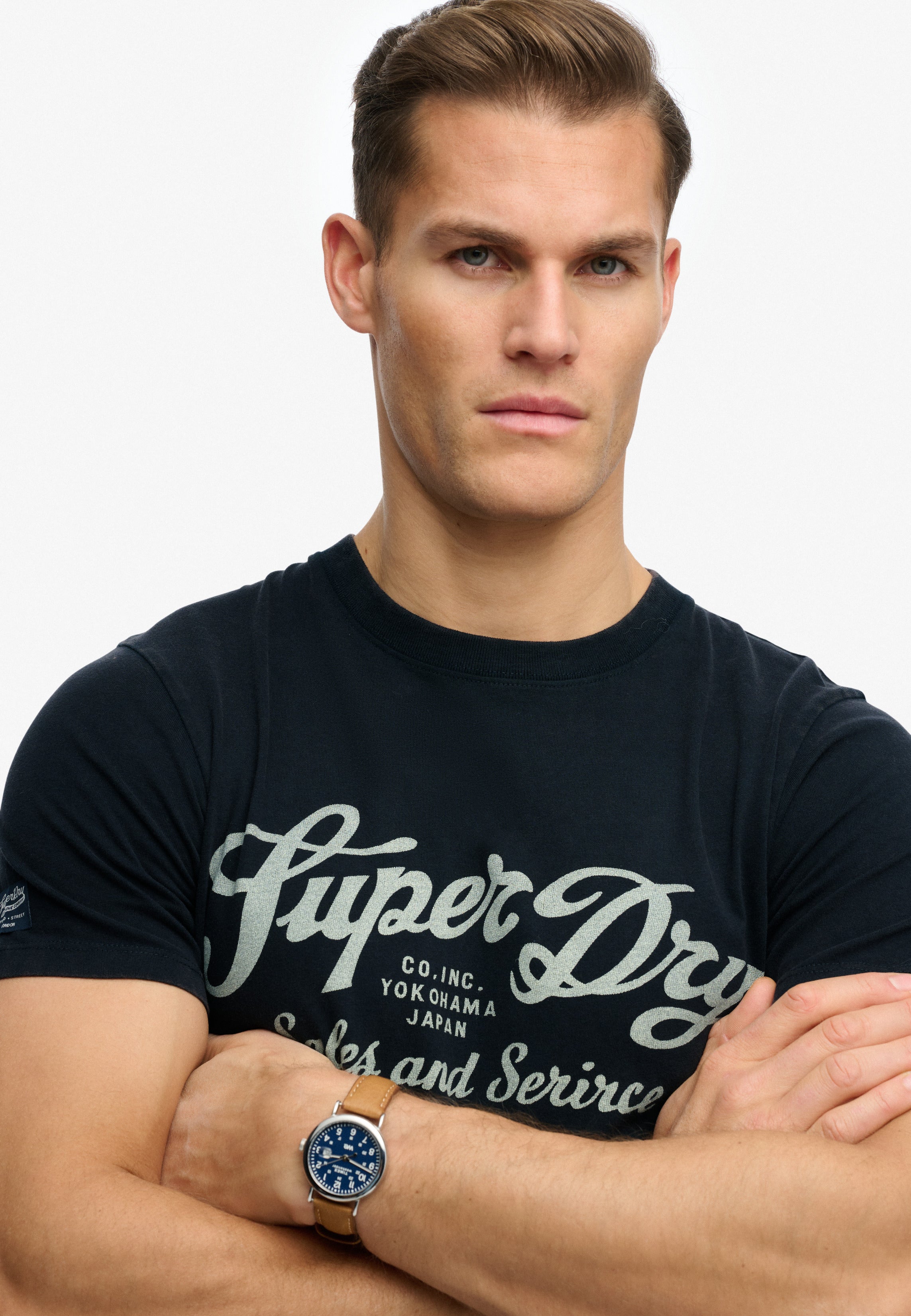 Superdry Men Herren T-Shirts kurz T Eclipse Nav