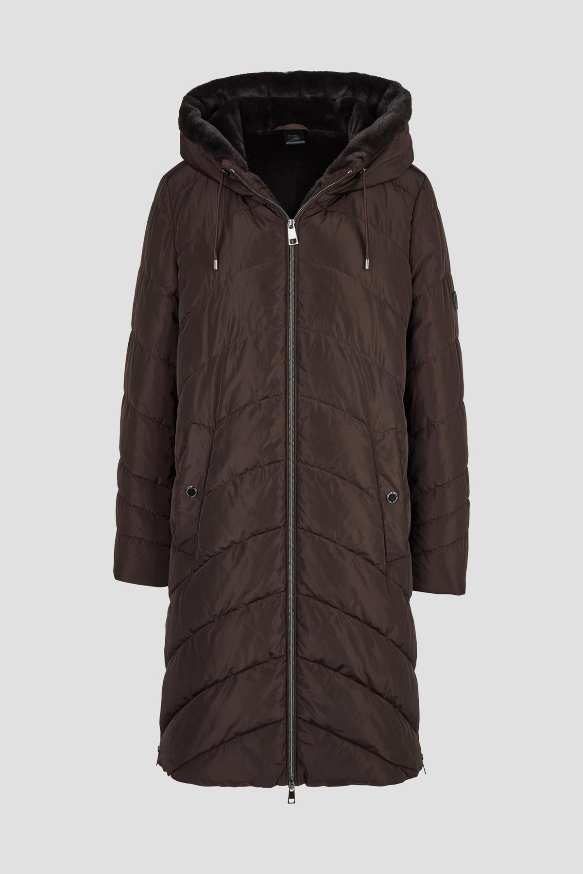 Lebek Damen Mantel Dark Brown