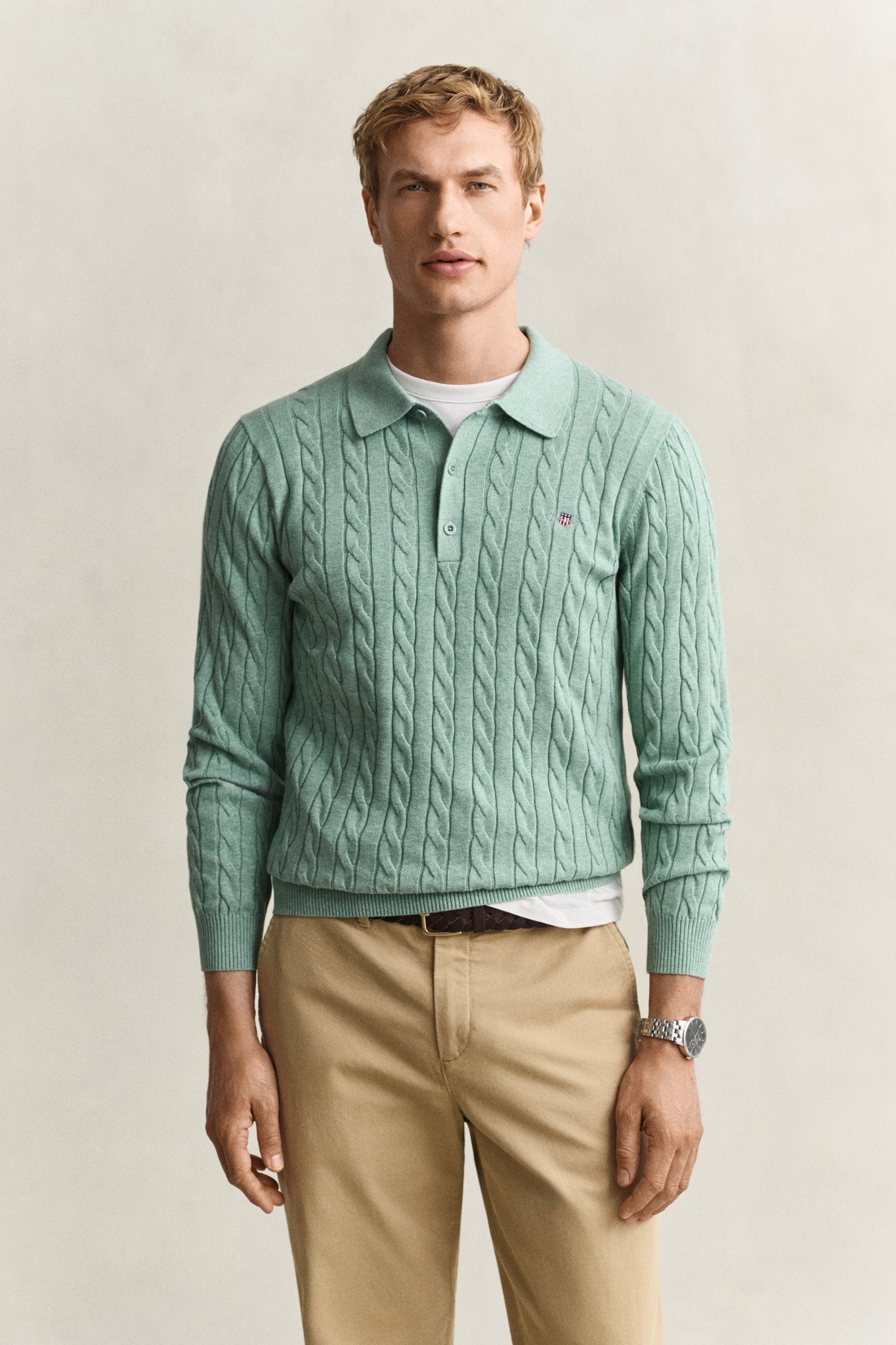 Gant Herren Pullover Soft Green