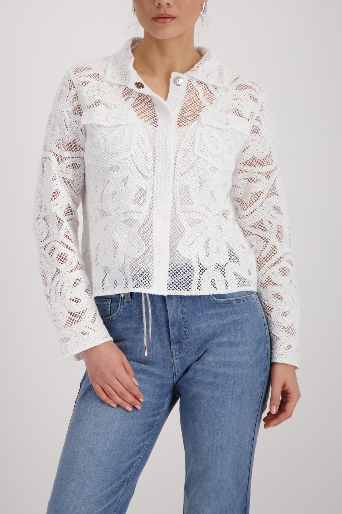 Monari Damen Strickjacken Cream