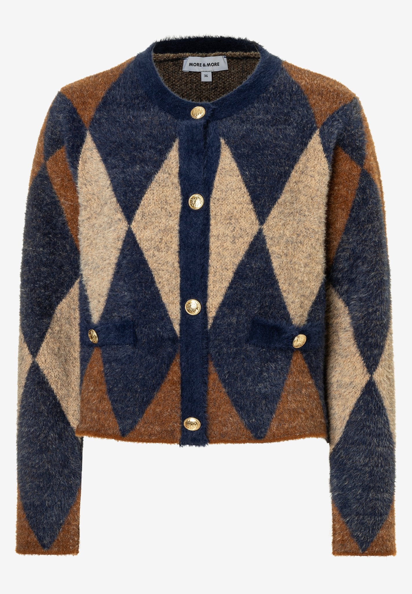More & More Damen Strickjacken Argyle Kni