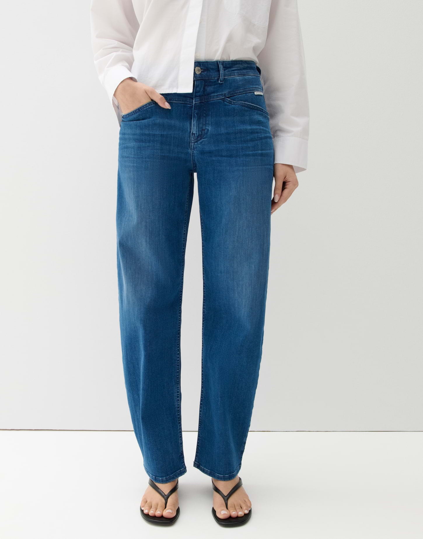Opus Pants Damen Jeans Mid Blue
