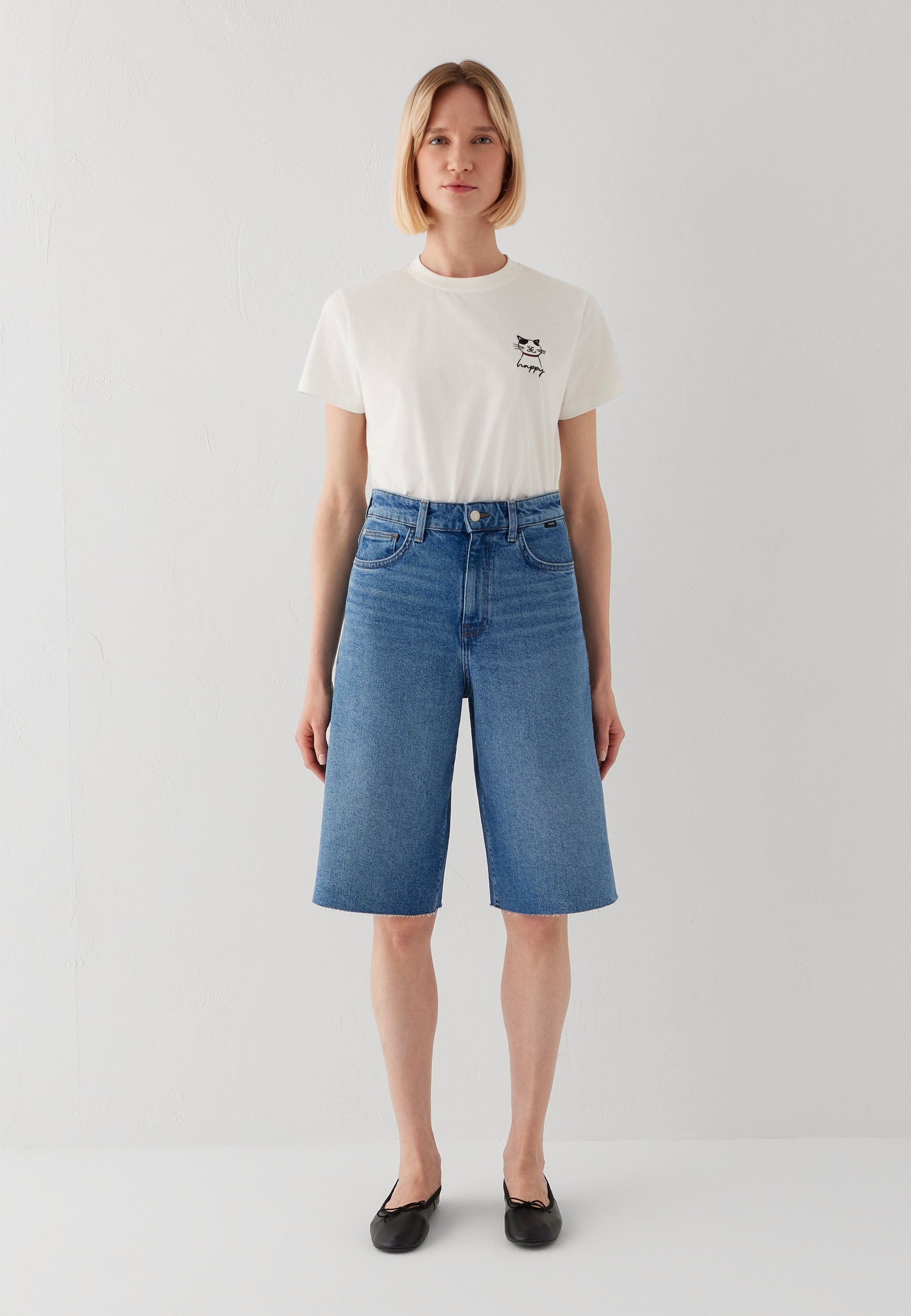 Mavi Damen Shorts Mid Brushed '