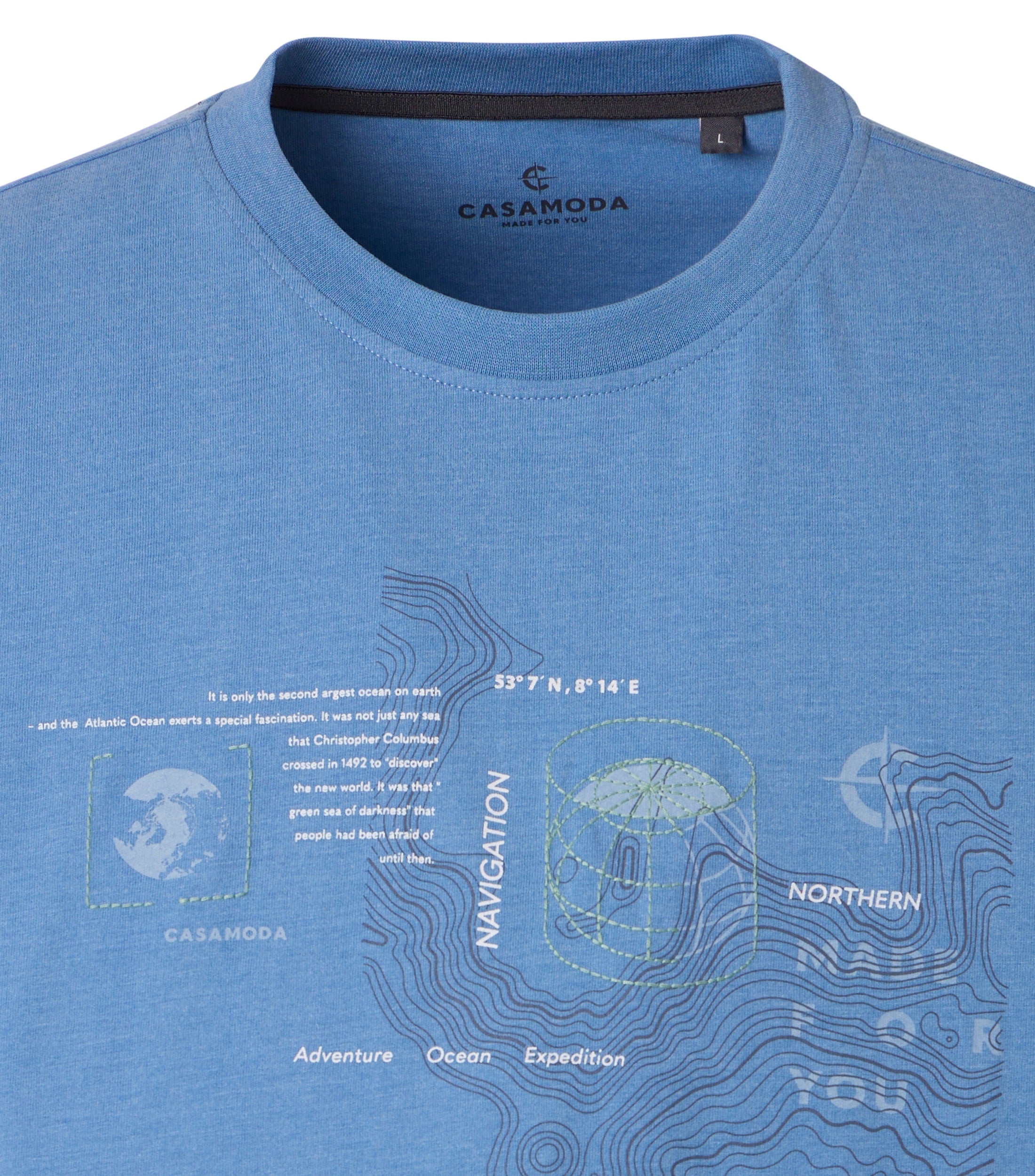 Casa Moda Herren T-Shirts kurz Blau