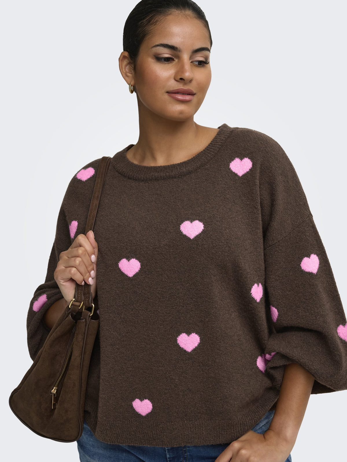 Only Carmakoma Damen Pullover Coffee Bean/Hea