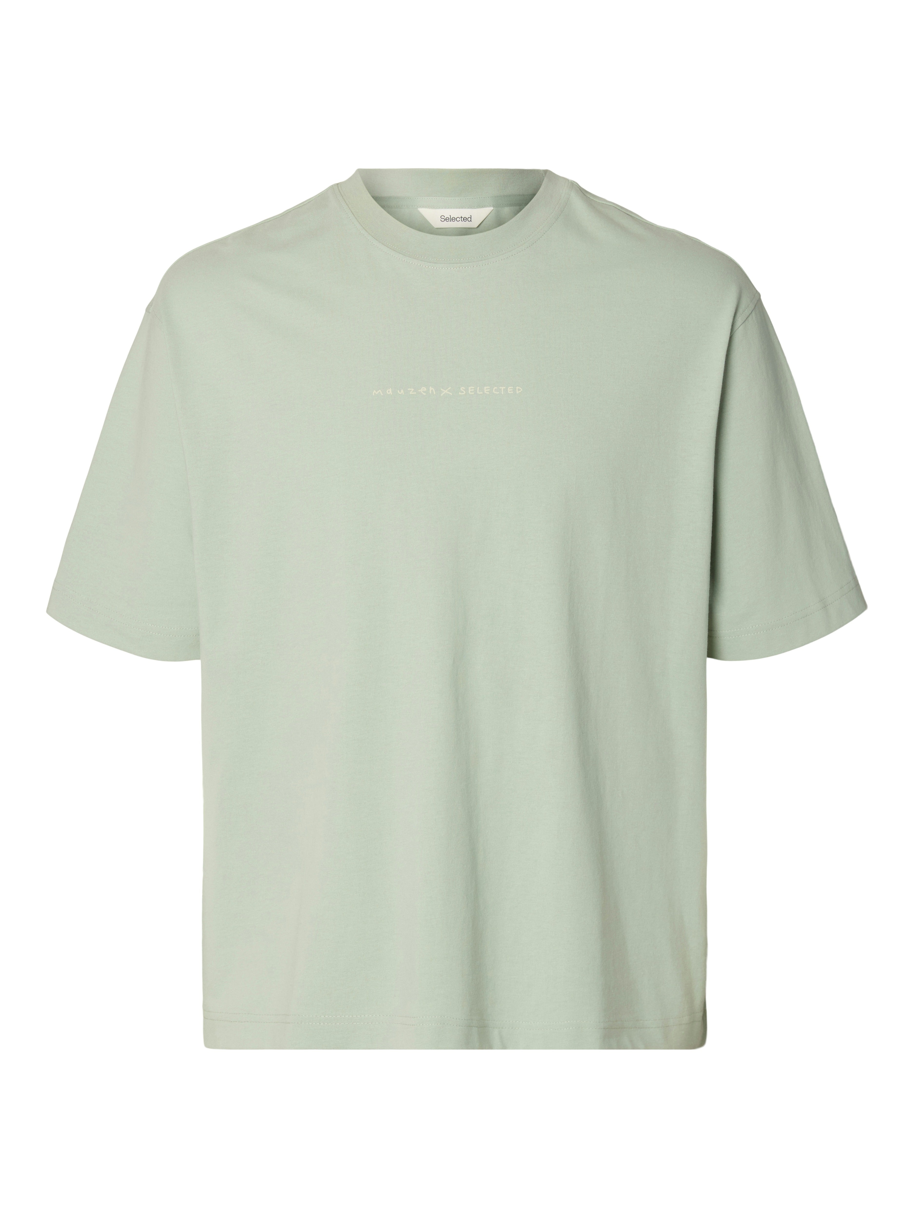 Selected homme Herren T-Shirts kurz Aqua Gra