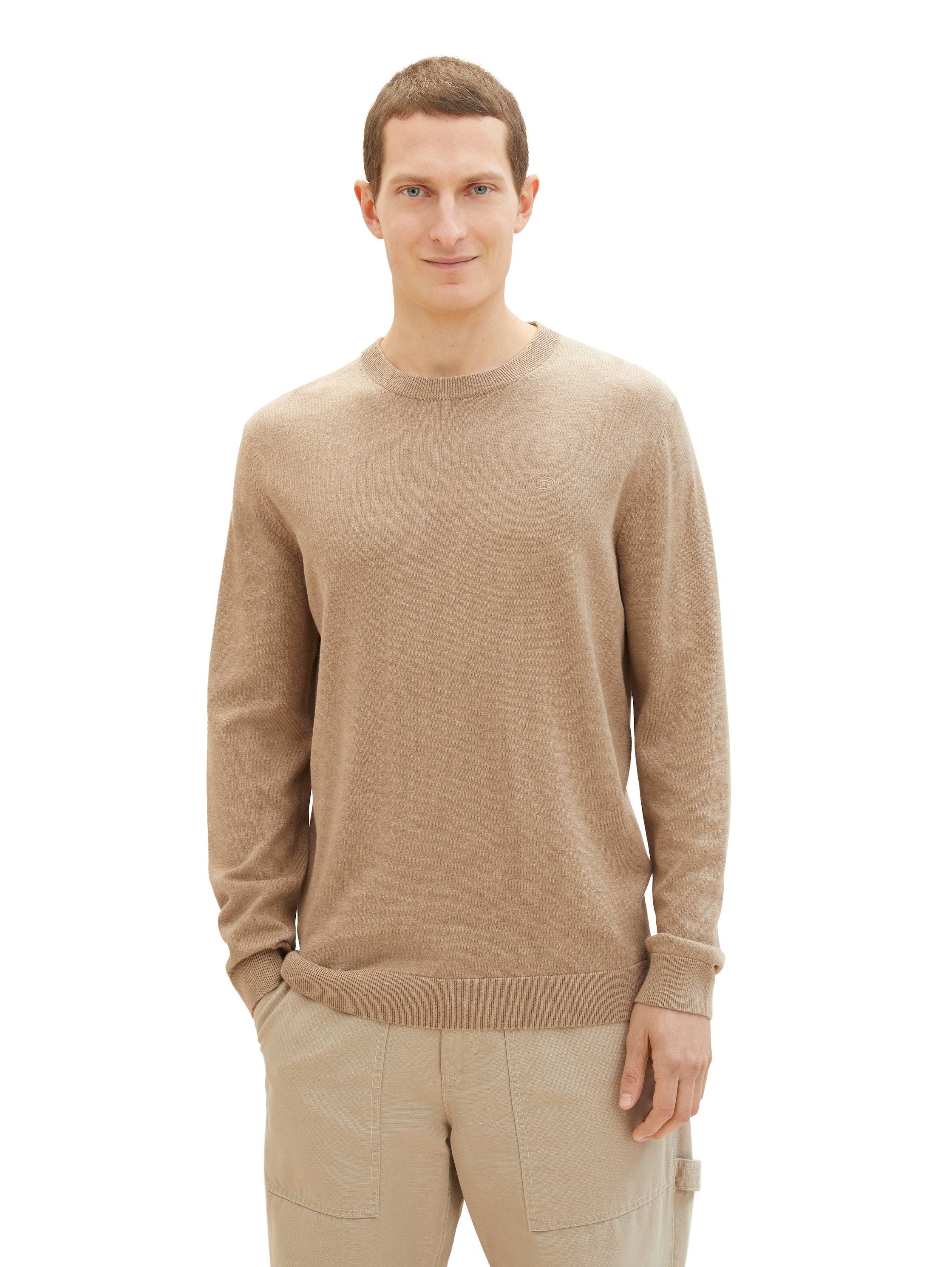 Tom Tailor Herren Pullover Hazel Brown Mel