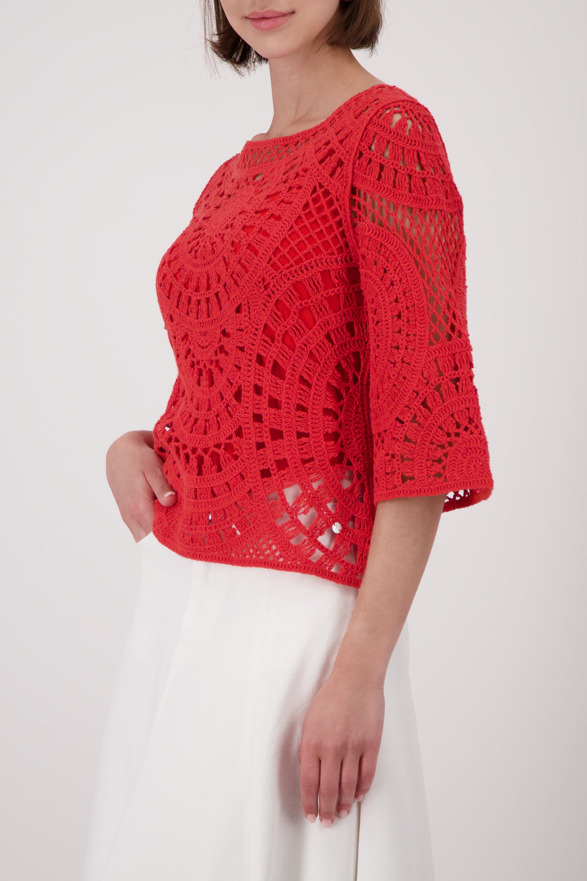 Monari Damen Pullover Coral Red