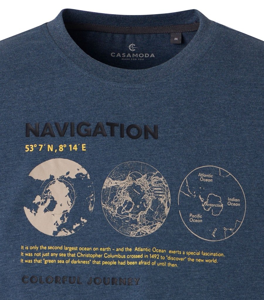 Casa Moda Herren T-Shirts kurz Blau