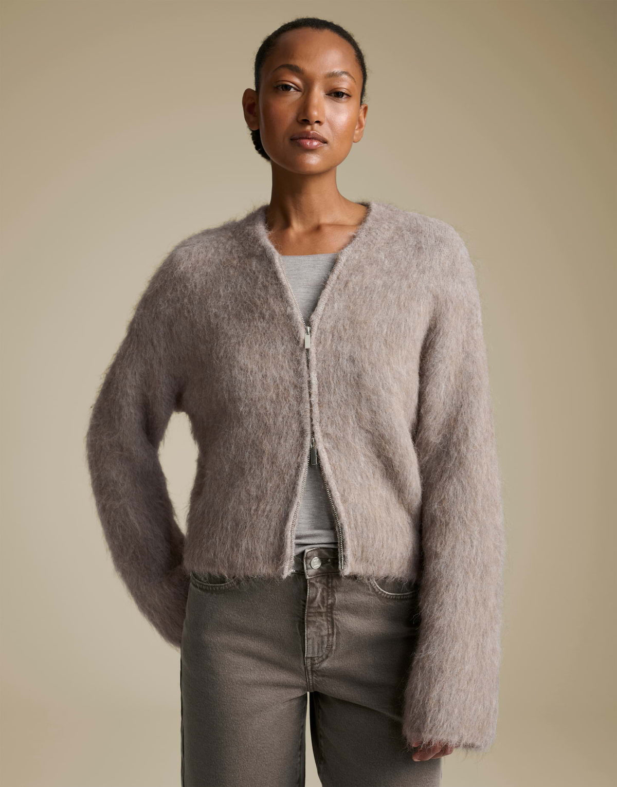 Someday Damen Pullover Taupewood Melan