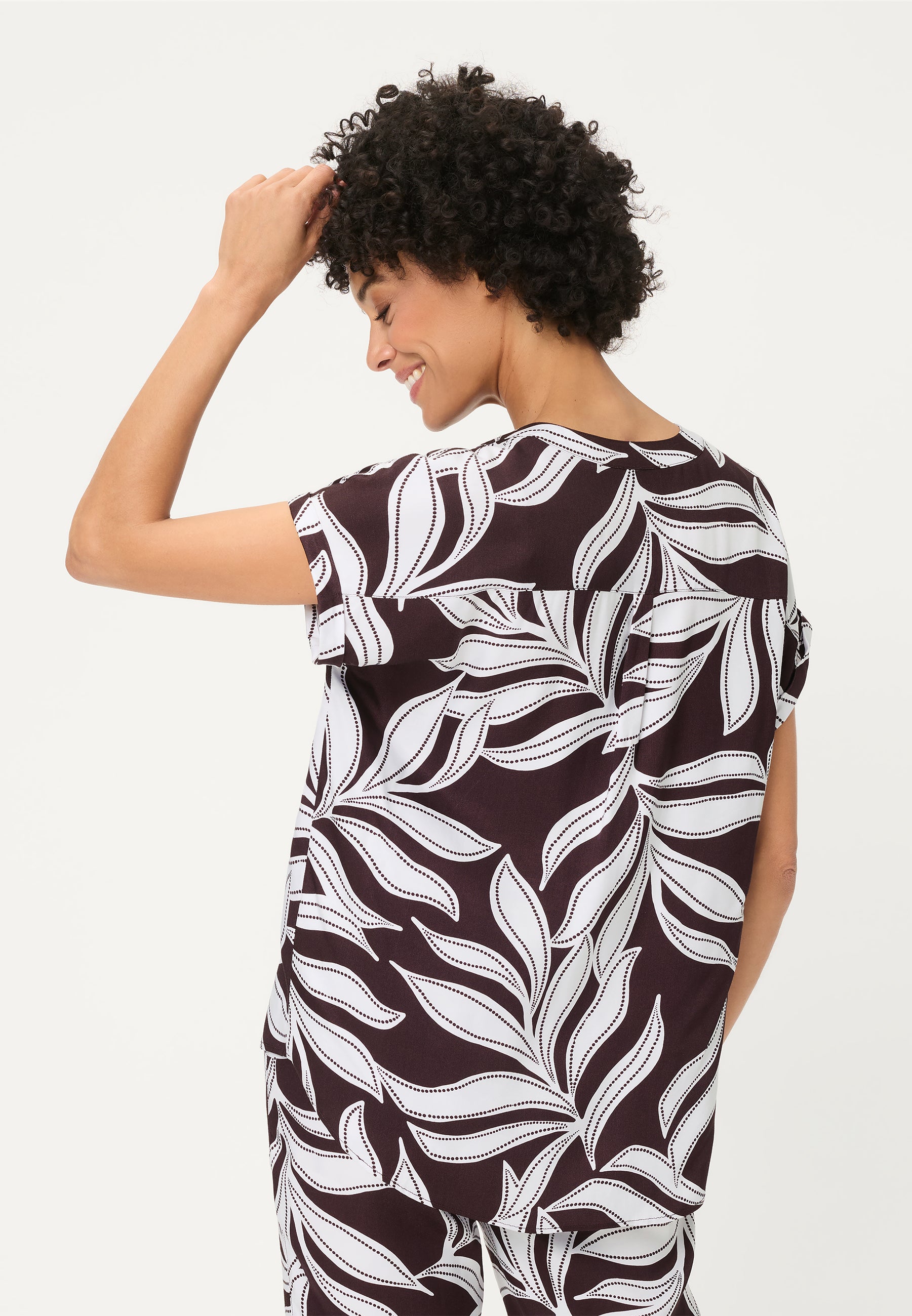 Olsen Damen Blusen kurz Dark Brow