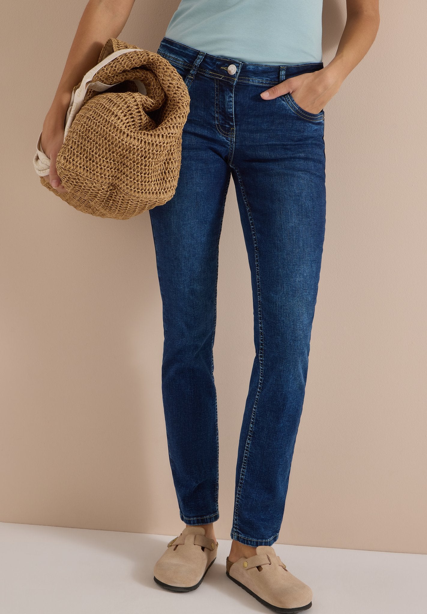 Cecil Damen Hosen Mid Blue