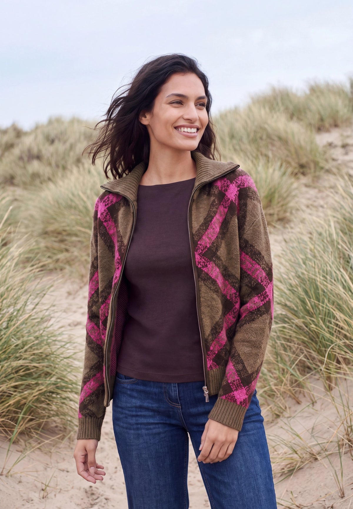 Cecil Damen Strickjacken Pink Flas