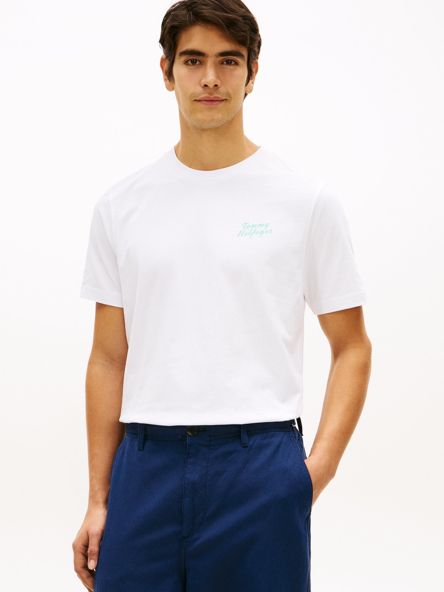 Tommy Hilfiger Herren T-Shirts kurz Ybr White