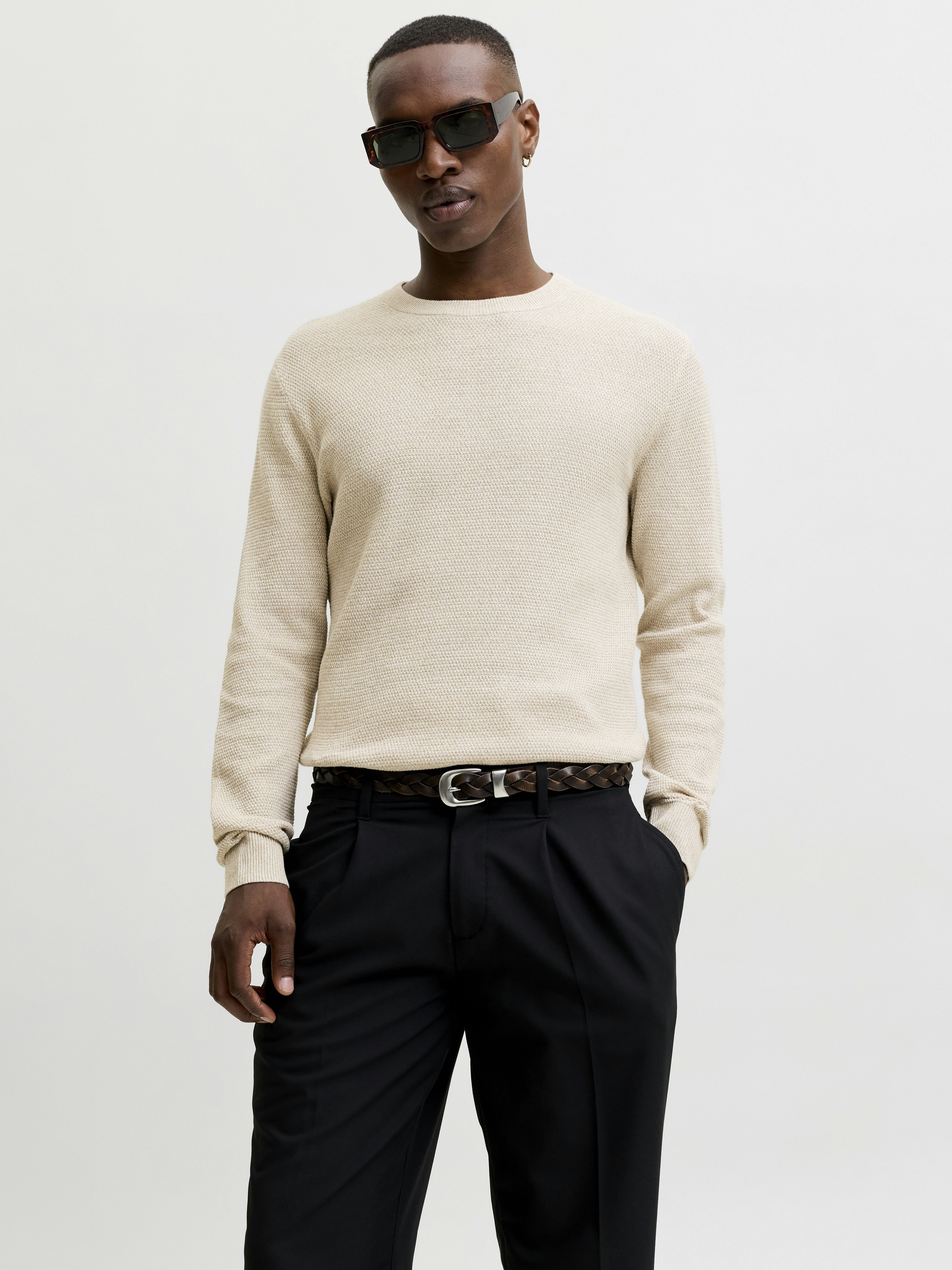 Jack & Jones Herren Pullover Greige/Twist