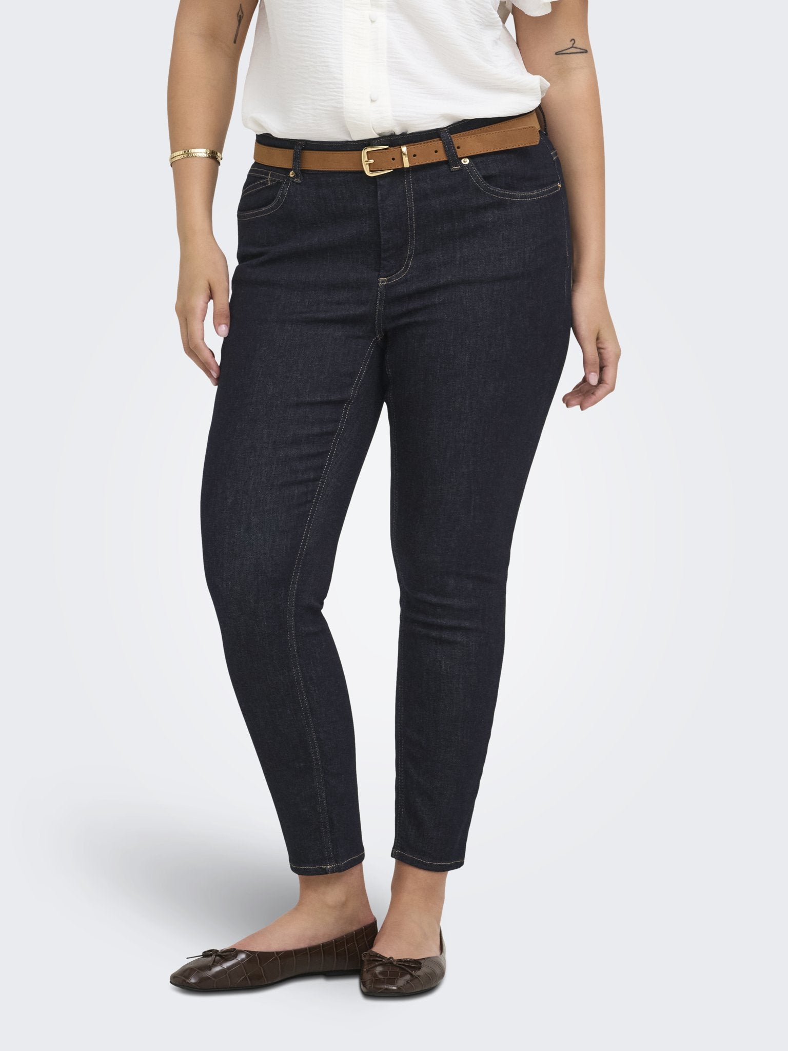 Only Caramkoma Damen Jeans Dark Blue Denim