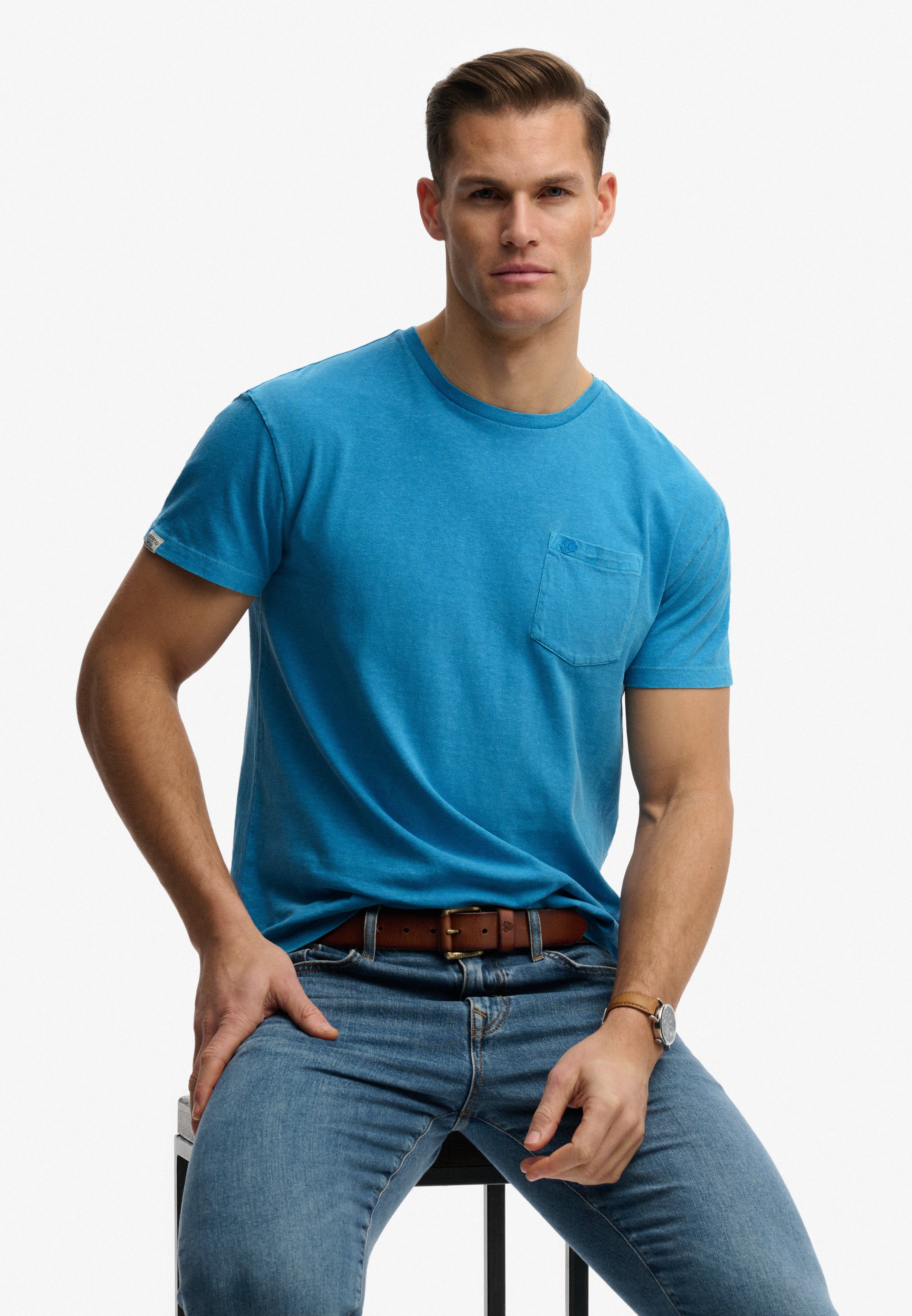Superdry Men Herren T-Shirts kurz Vza Hawaii Blue