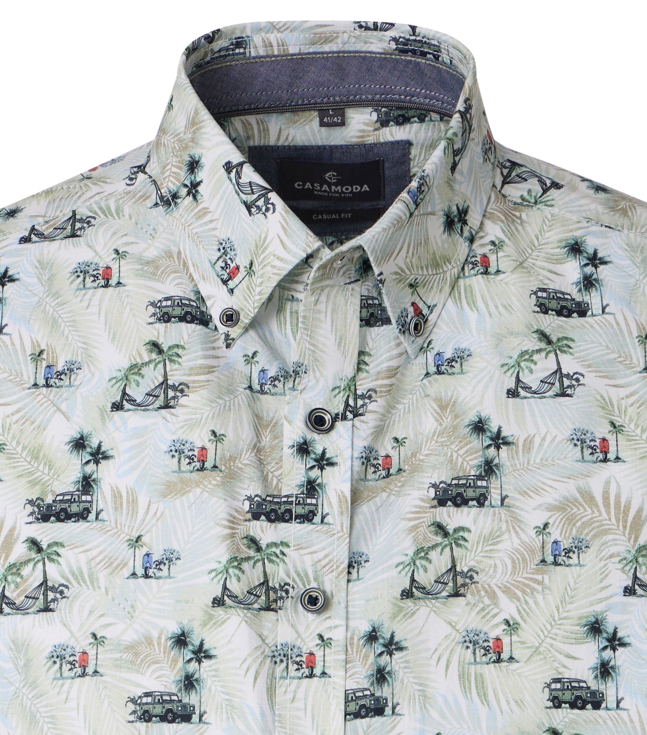 Casa Moda Herren Hemden kurz Gruen