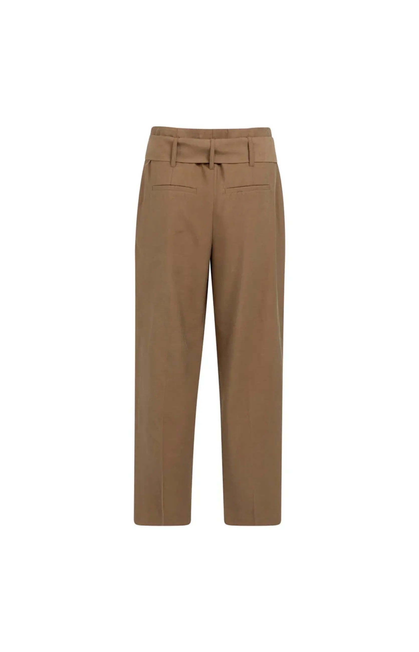 Hochgeschnittene Hose mit geradem Bein und Schalgürtel