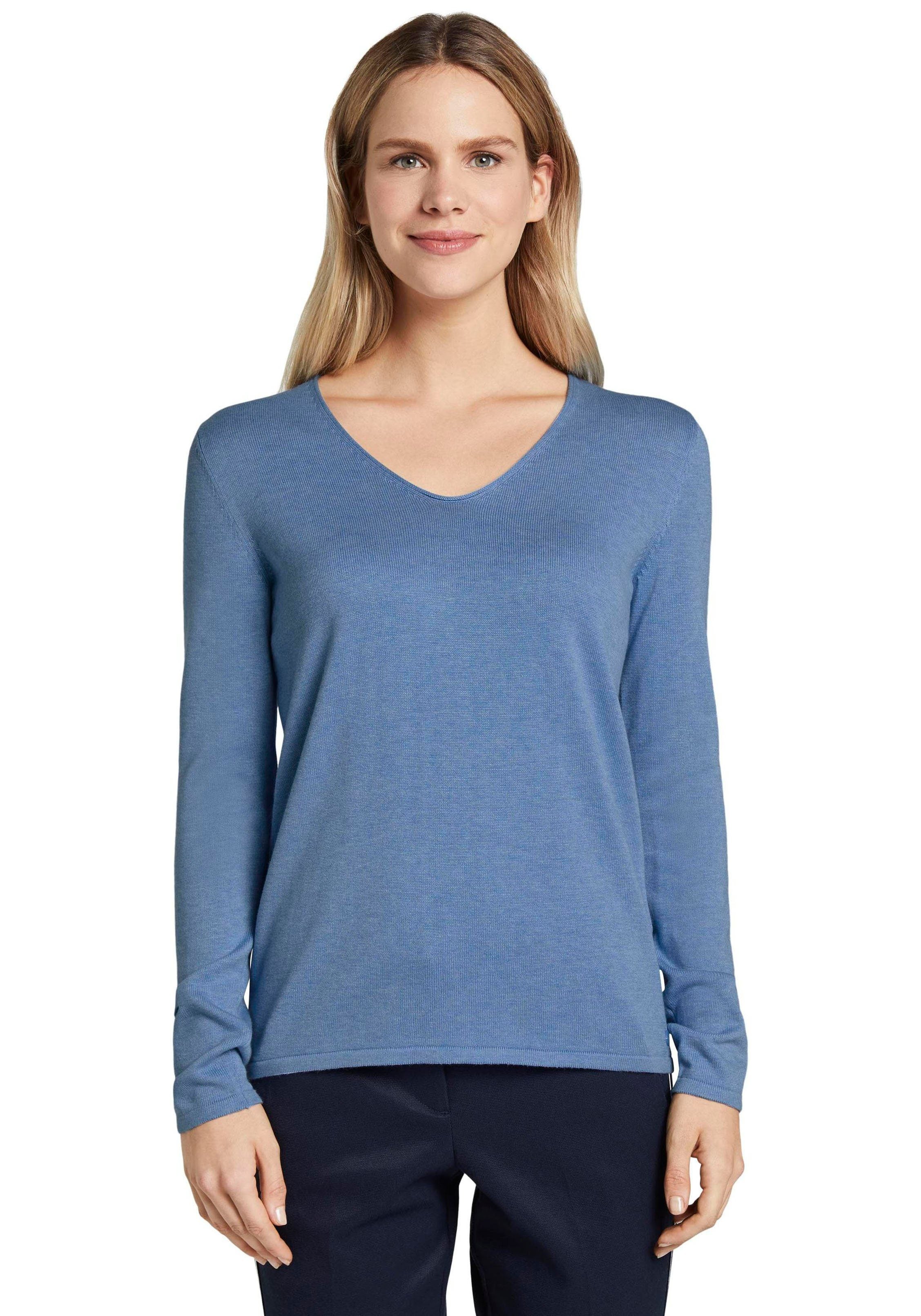 Tom Tailor Damen Pullover Sea Blue Melang
