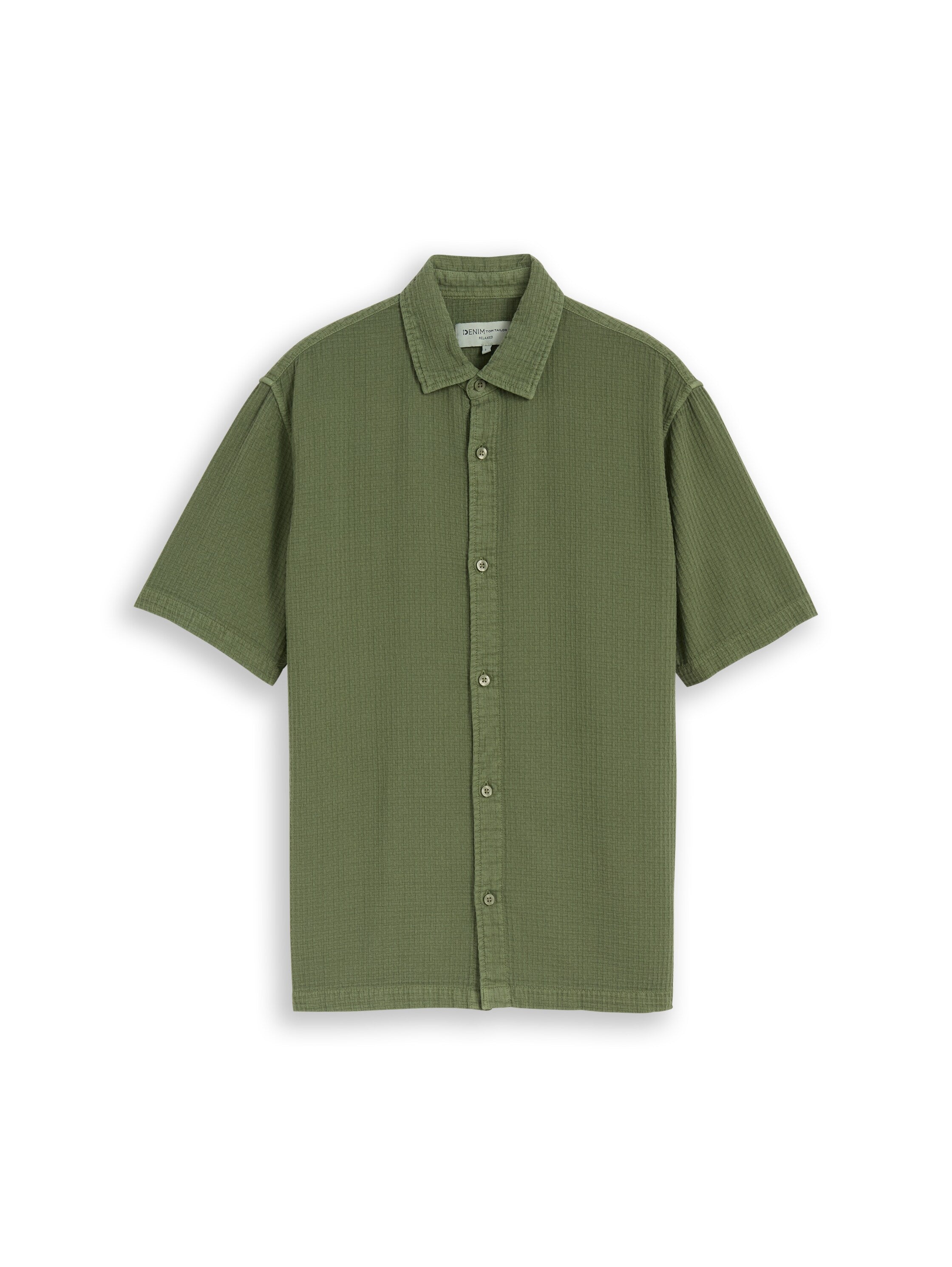 Tom Tailor denim Herren Hemden kurz Oak Leaf Green